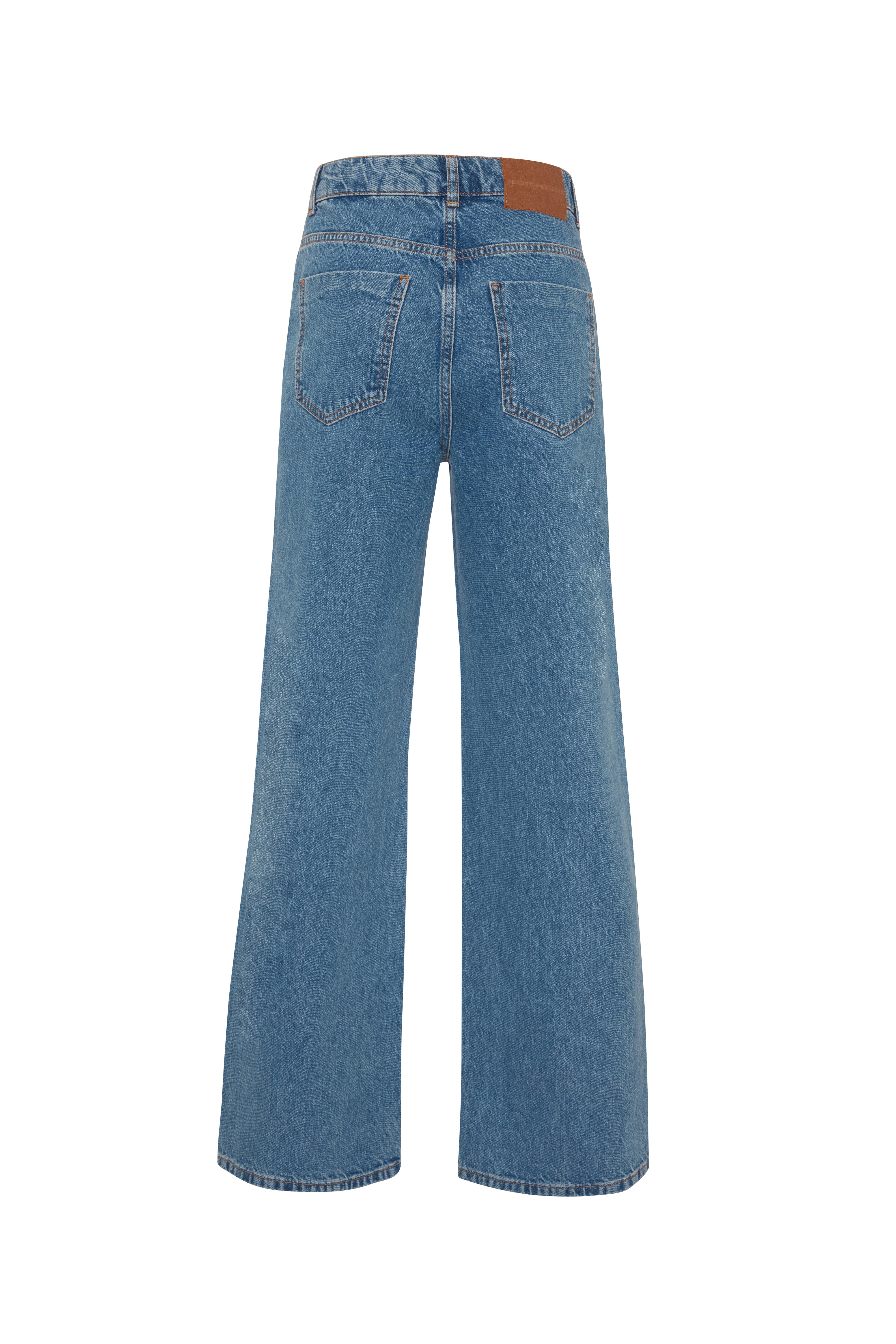 Koyu Mavi Cross Waist Full Lenght Jean
