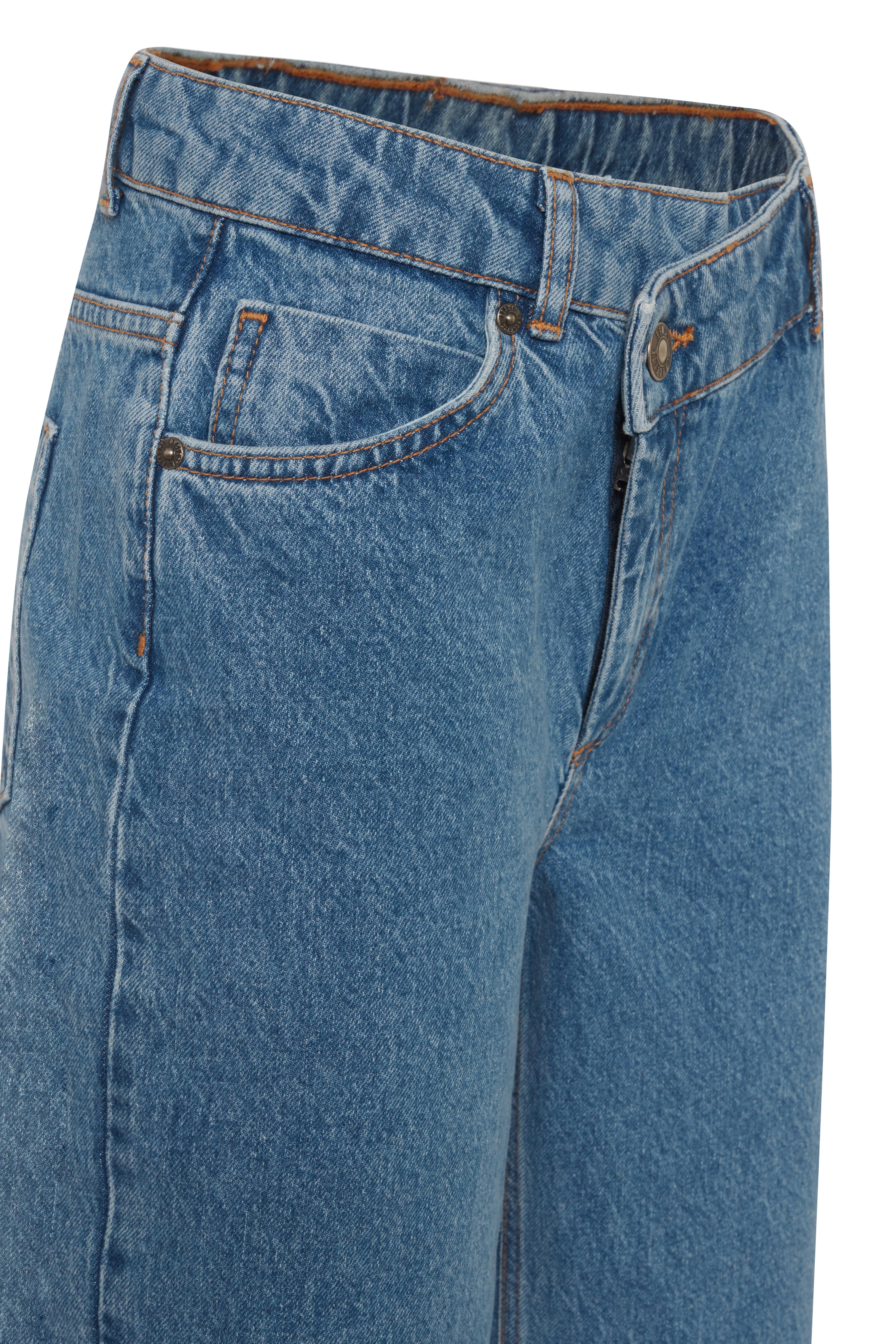 Koyu Mavi Cross Waist Full Lenght Jean