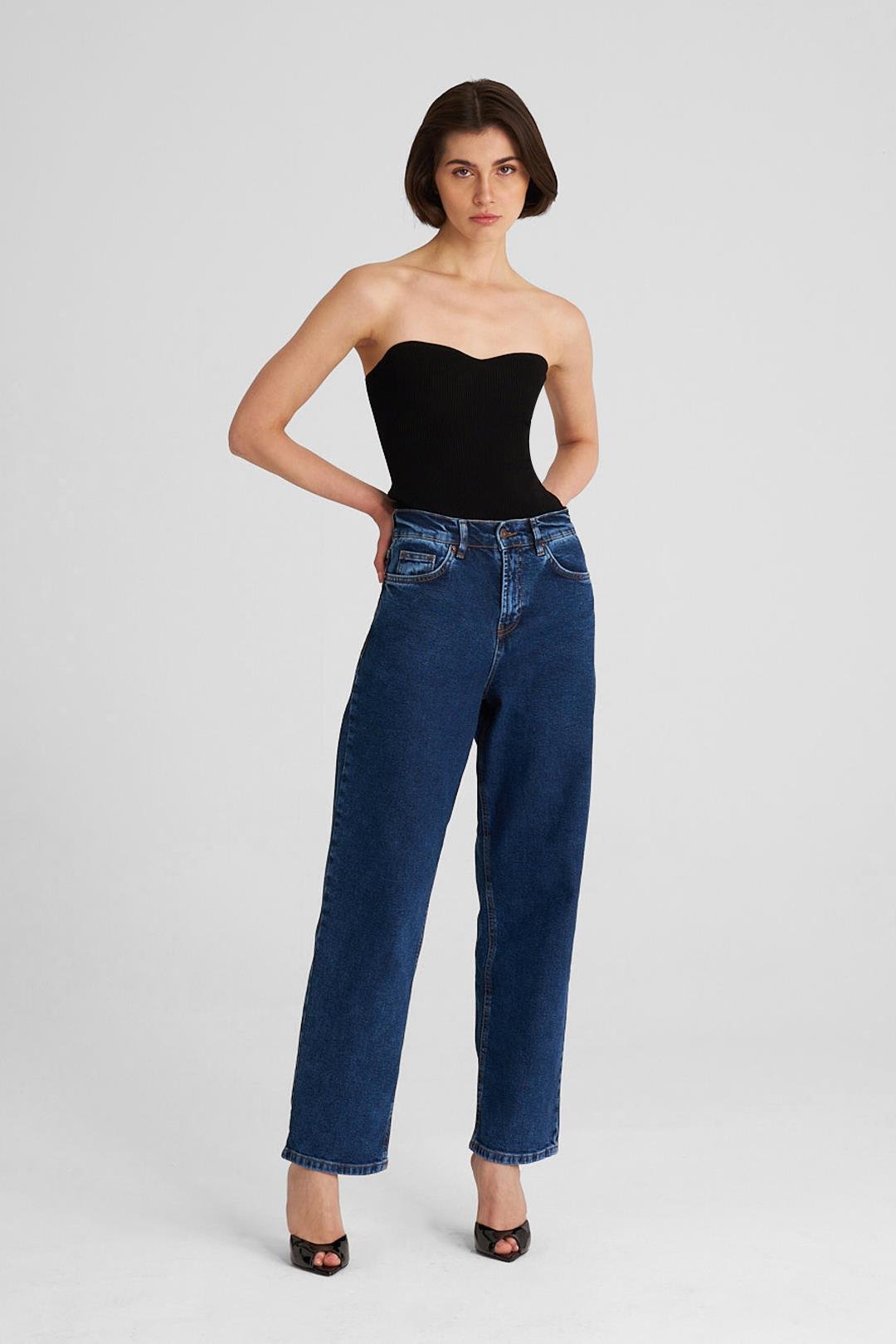Koyu Mavi Julia Slouchy Fit Jean