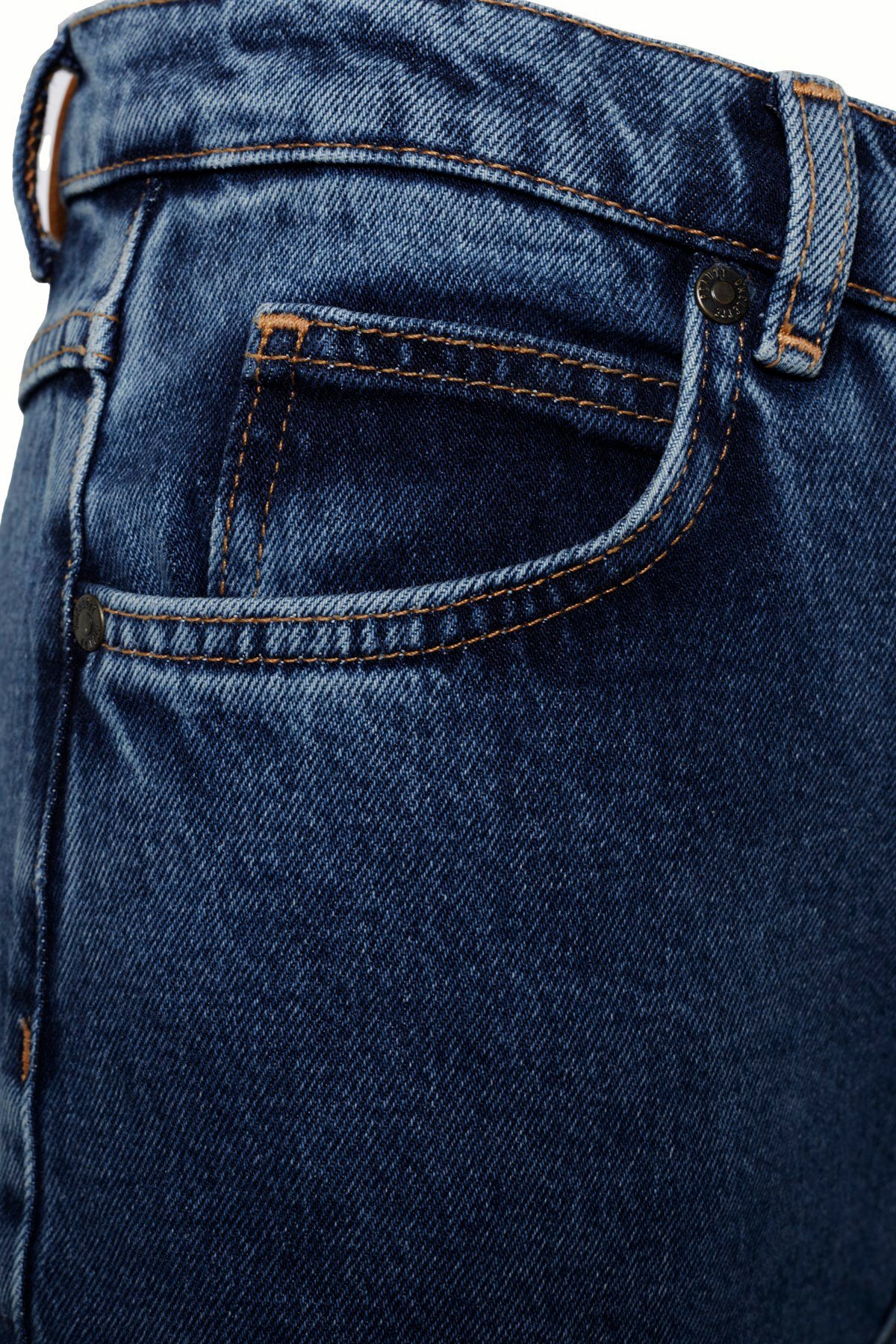 Koyu Mavi Vintage High Waist Jean