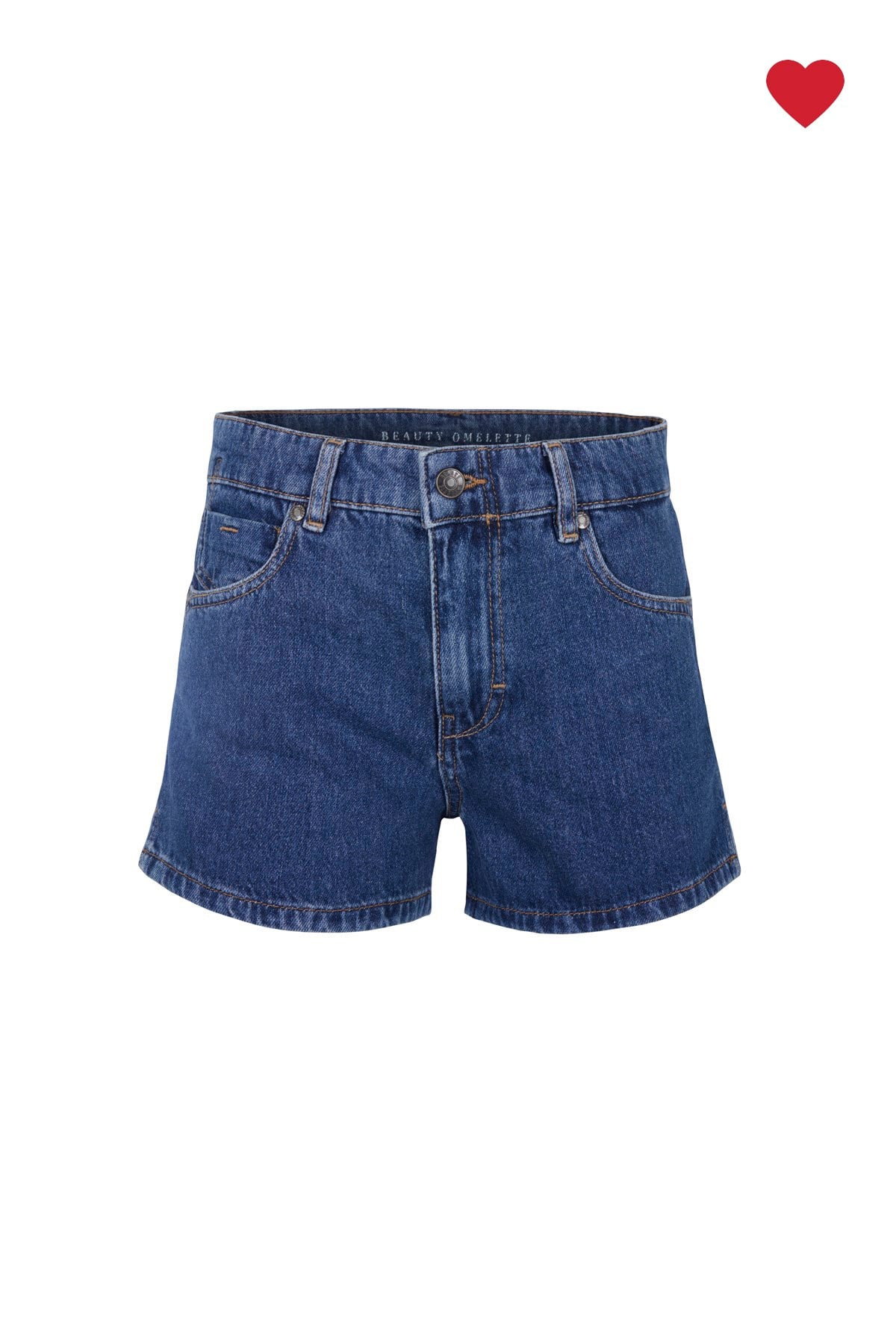 Koyu Mavi Yırtmaç Detaylı Jean Şort