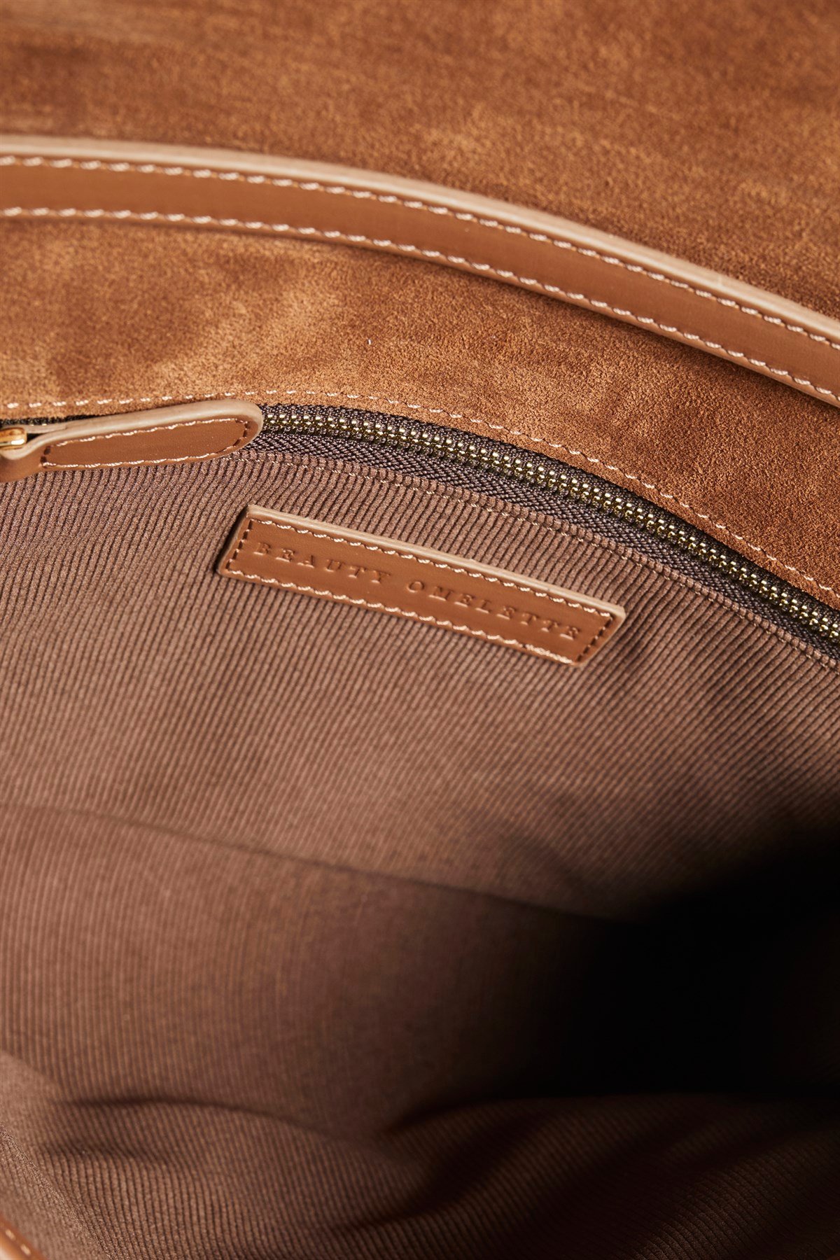 Koyu Taba Süet Clutch Bag