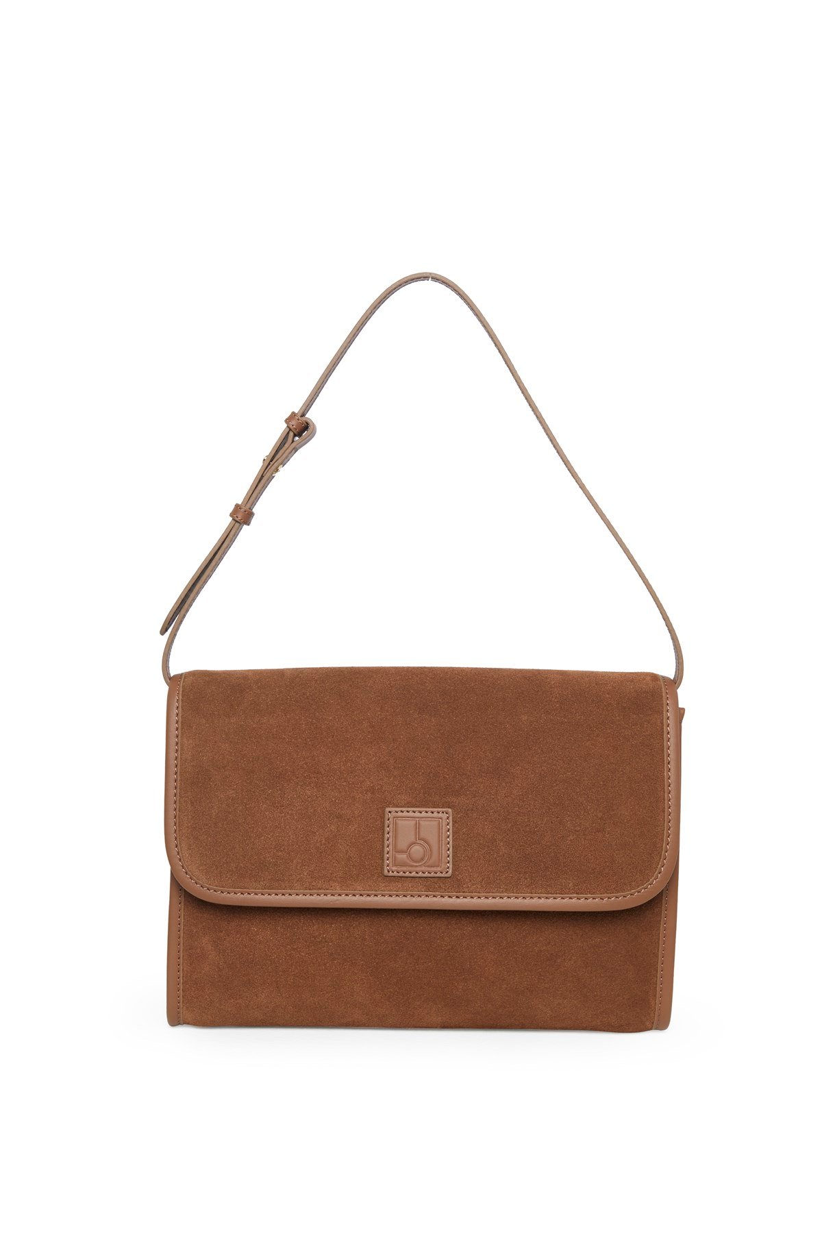 Koyu Taba Süet Clutch Bag