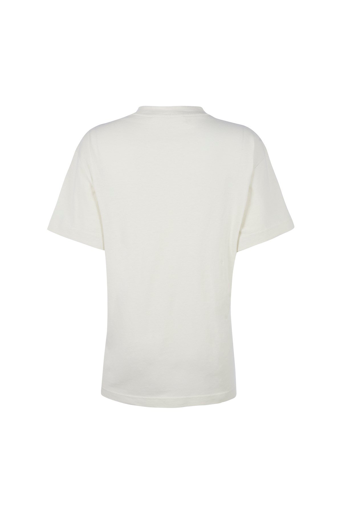 Krem Motto Baskılı Oversize Tshirt