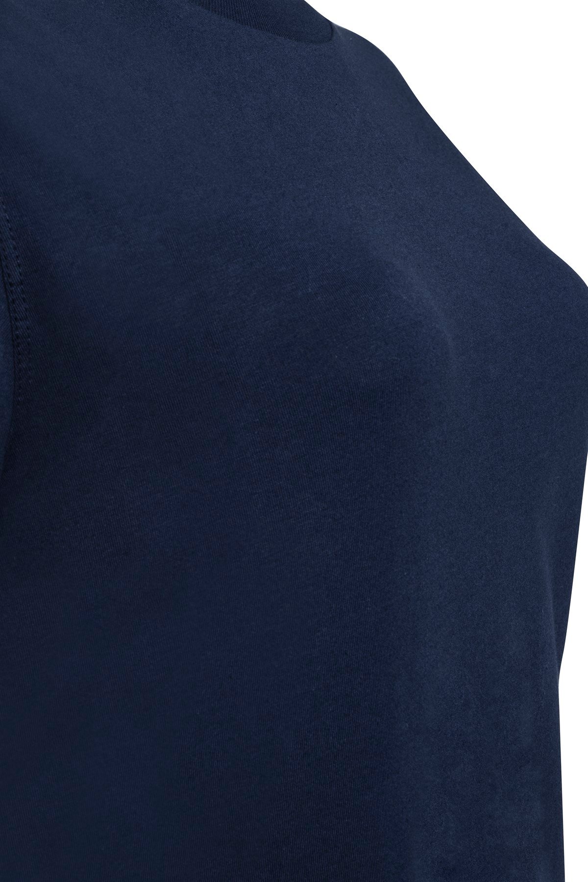 Lacivert Bisiklet Yaka Kısa Kol Basic Tshirt