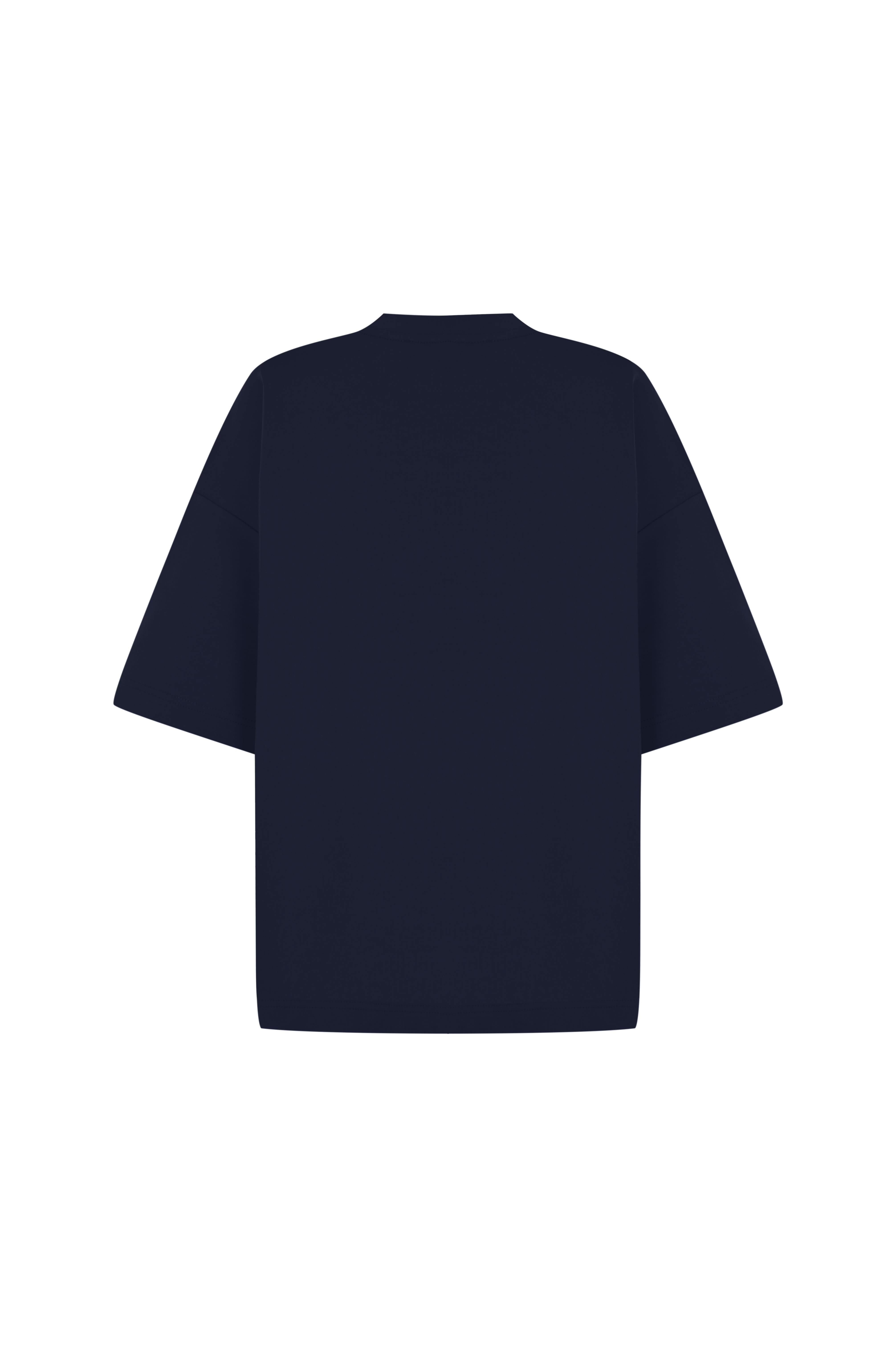 Lacivert Bisiklet Yaka Oversize Tshirt