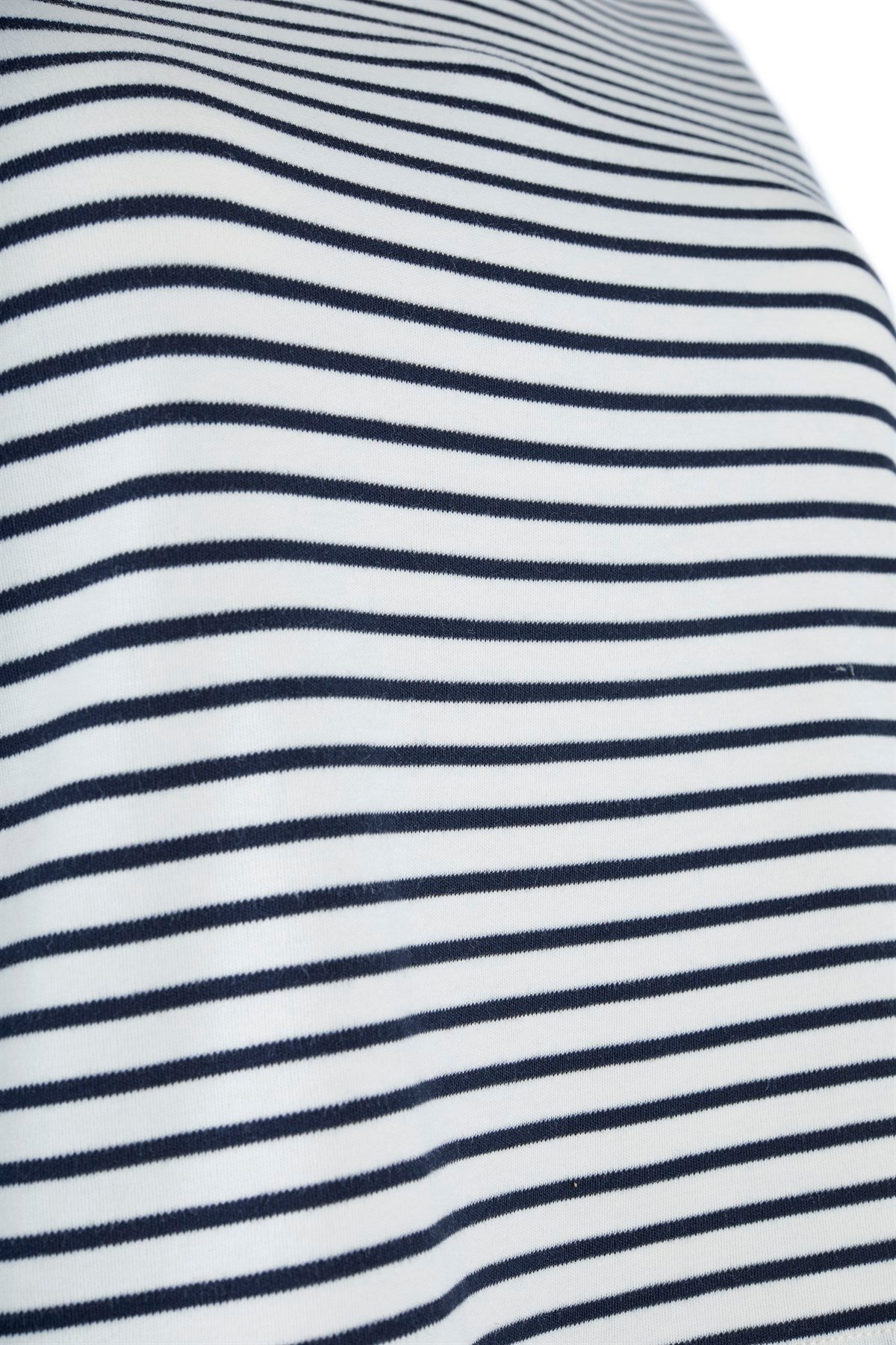 Lacivert Çizgili Basic Crop Tshirt