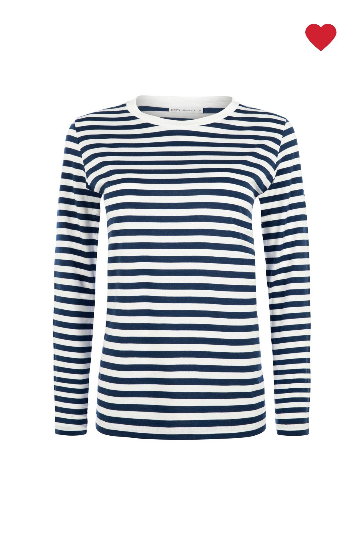 Lacivert Çizgili Bisiklet Yaka Uzun Kollu Tshirt