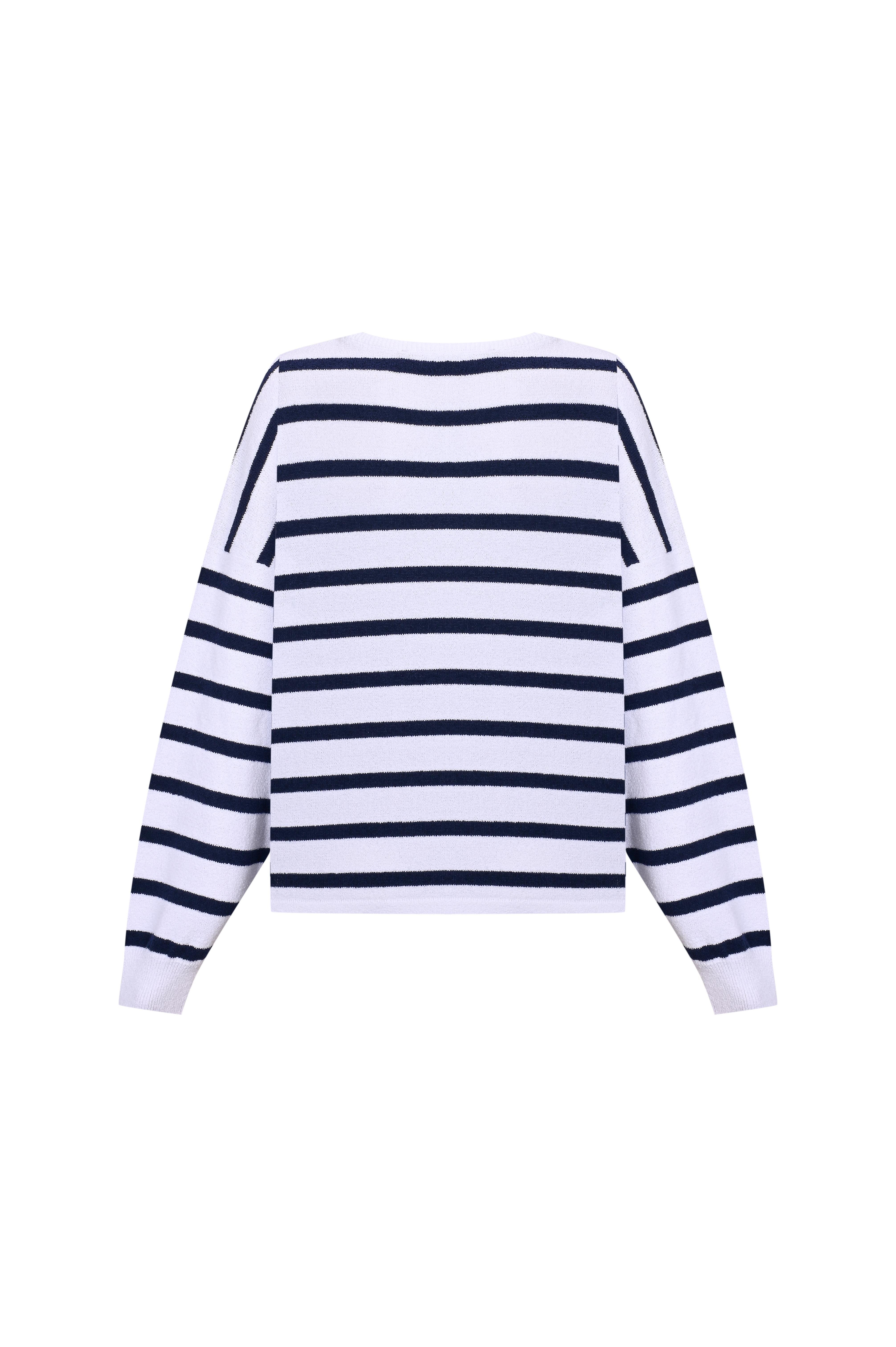 Lacivert Çizgili Havlu Sweatshirt
