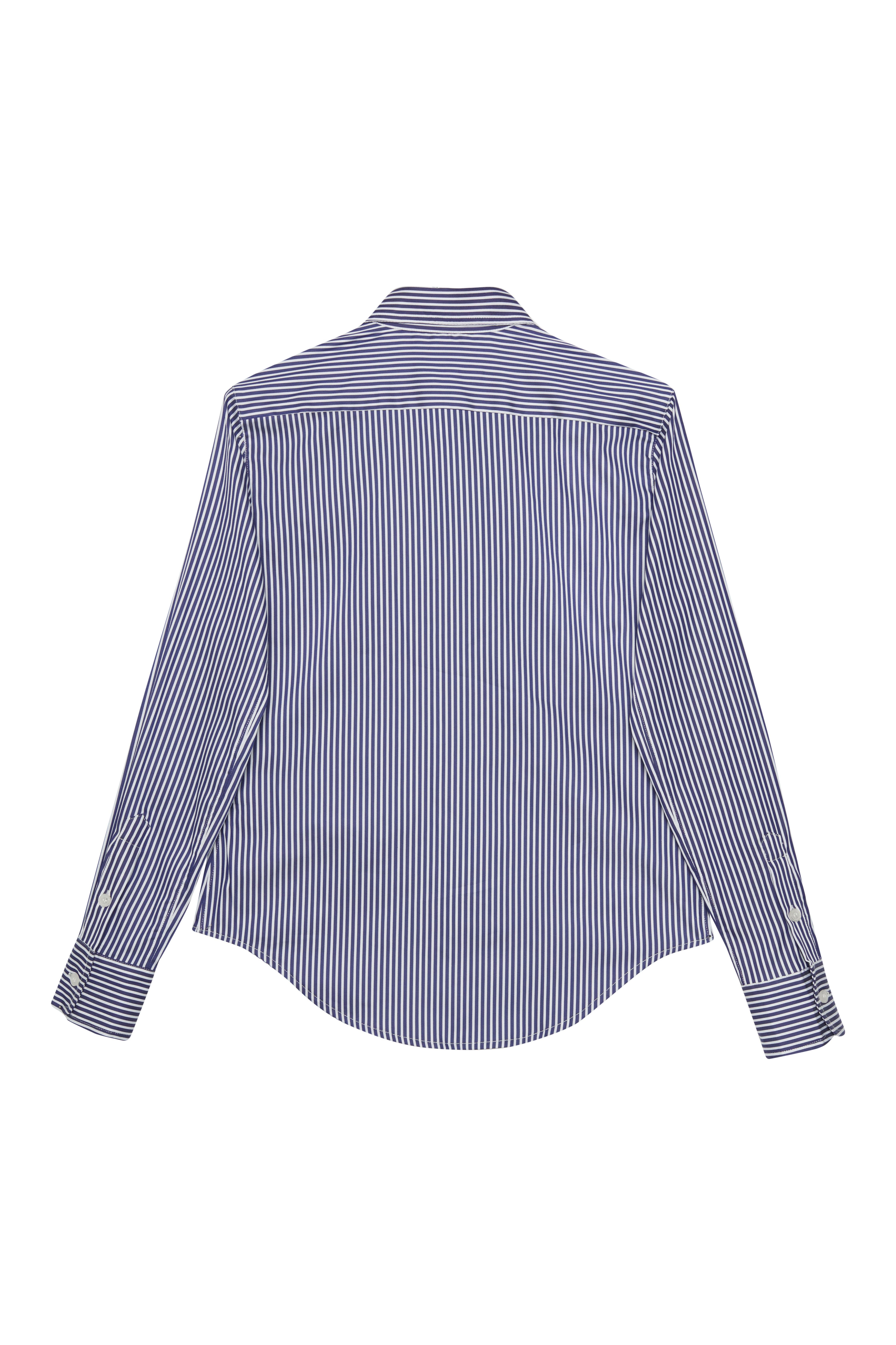 Lacivert Çizgili Slim Fit Gömlek