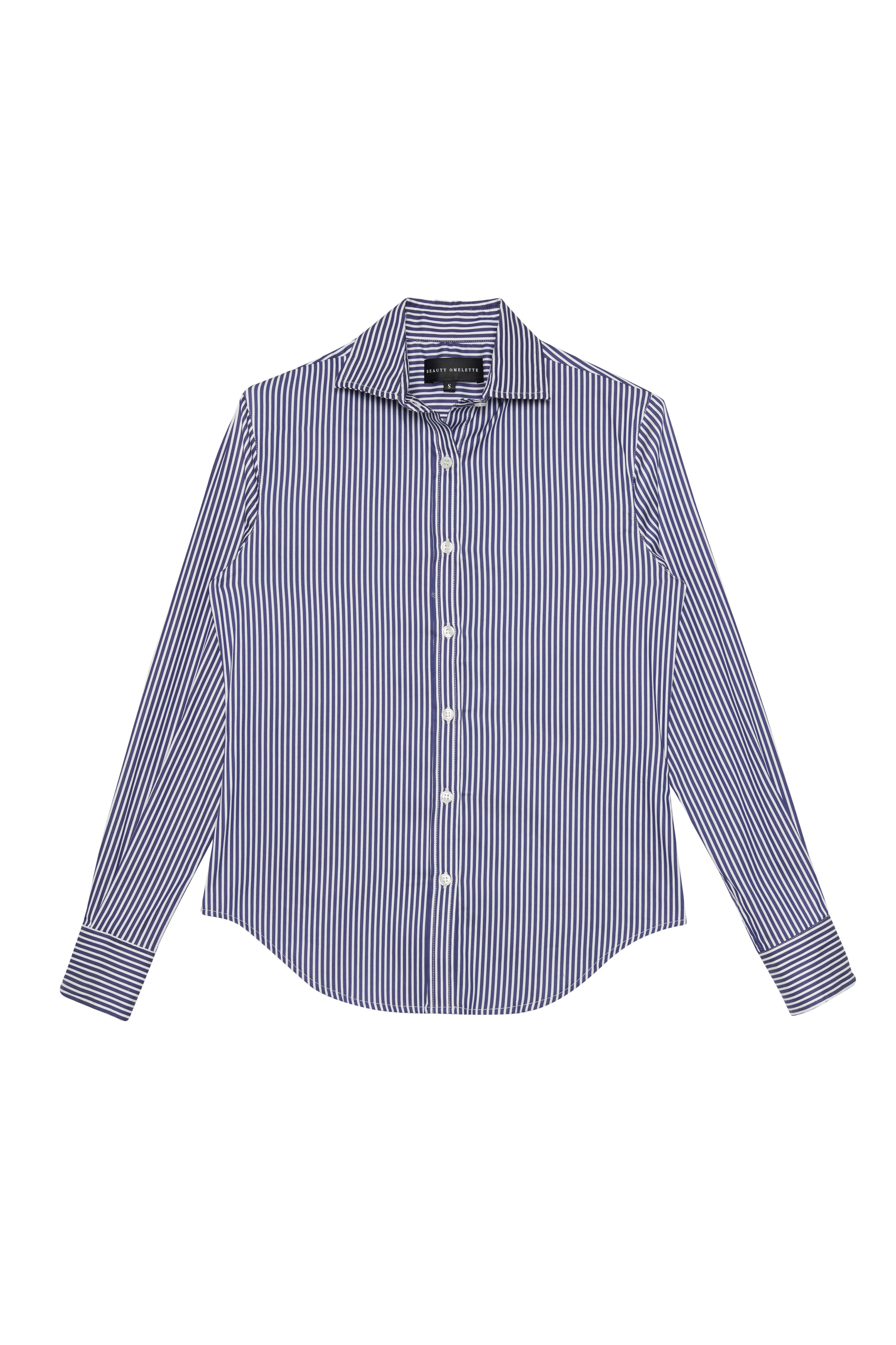 Lacivert Çizgili Slim Fit Gömlek