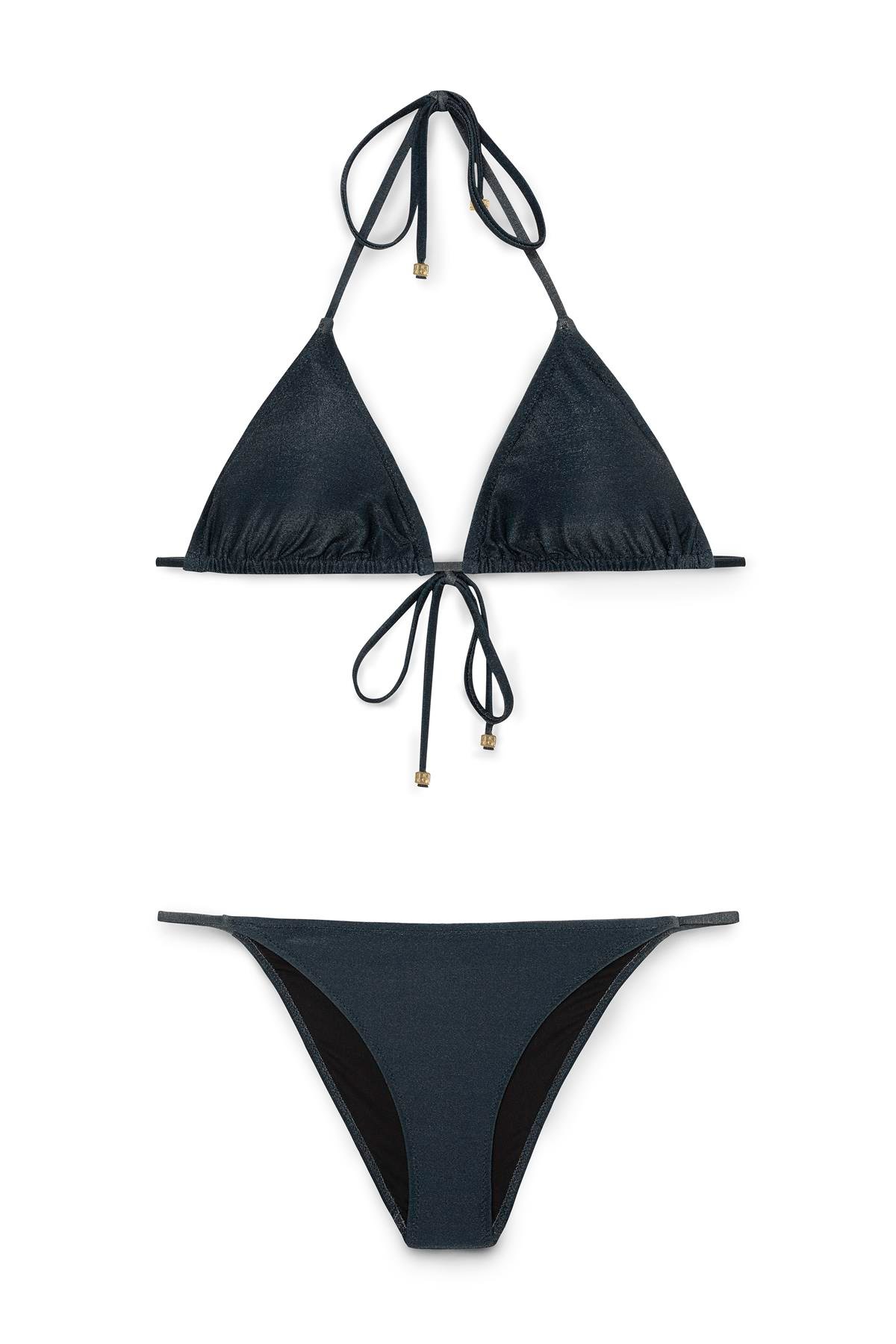 Lacivert İbiza Simli Üçgen Bikini