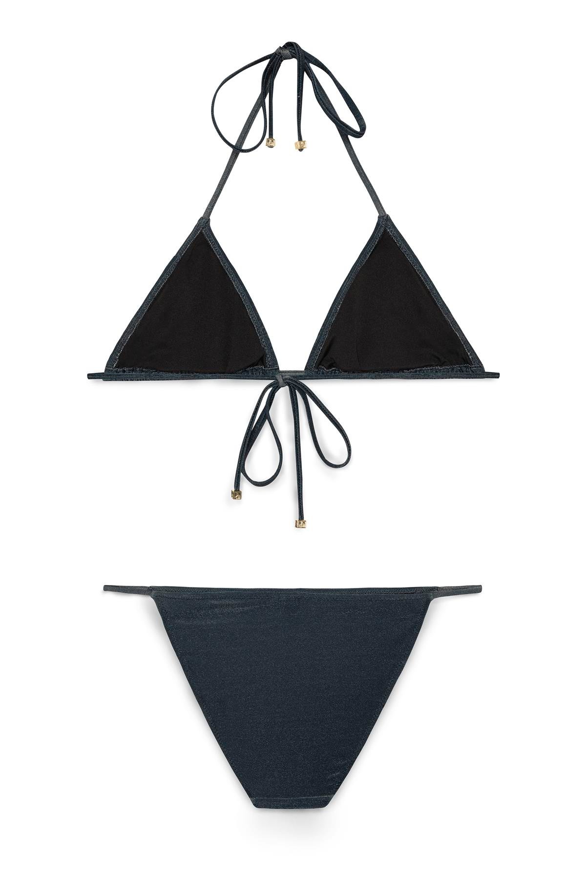 Lacivert İbiza Simli Üçgen Bikini