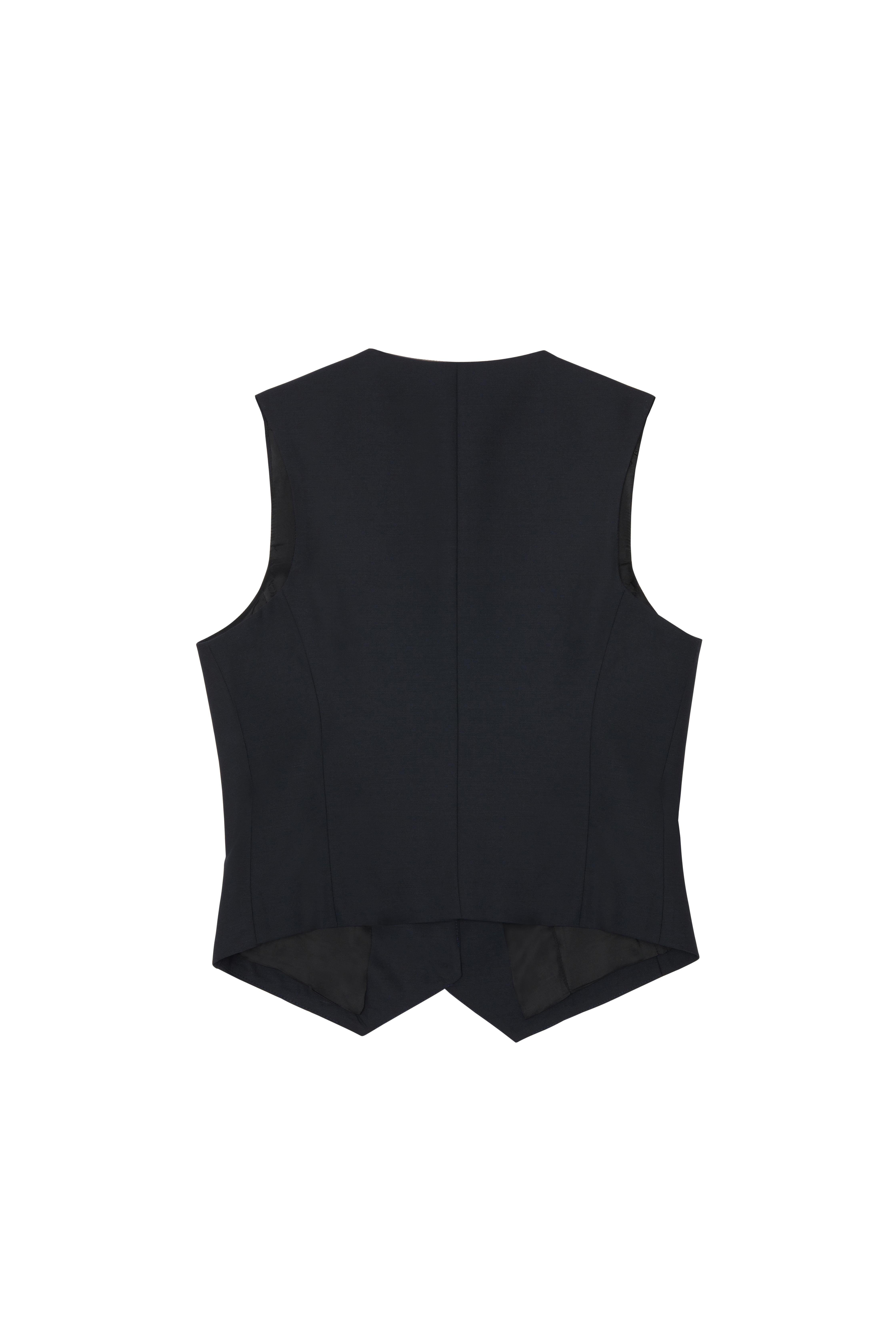 Lacivert Klapasız Yünlü Yelek