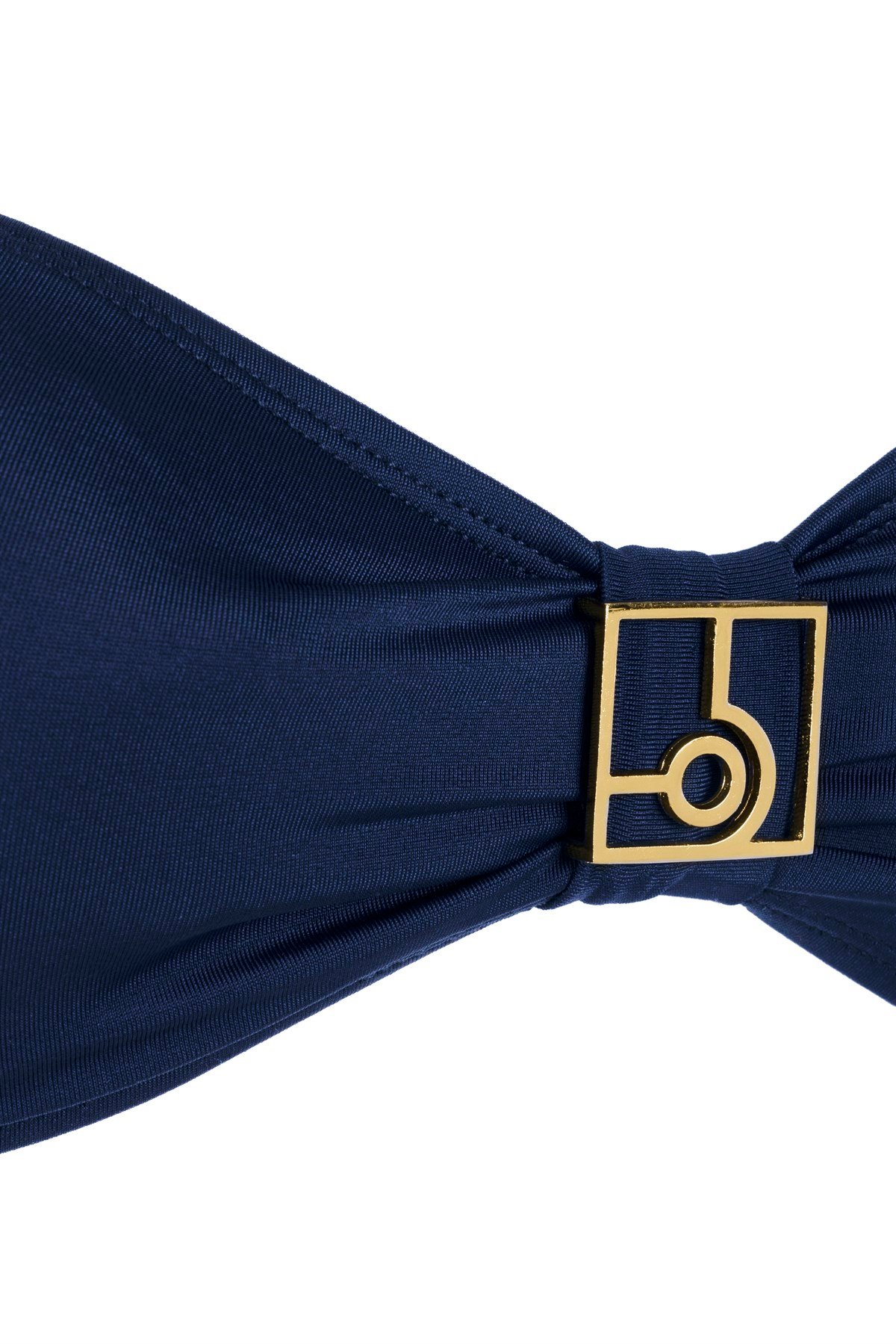 Lacivert Logo Aksesuarlı Straplez Bikini