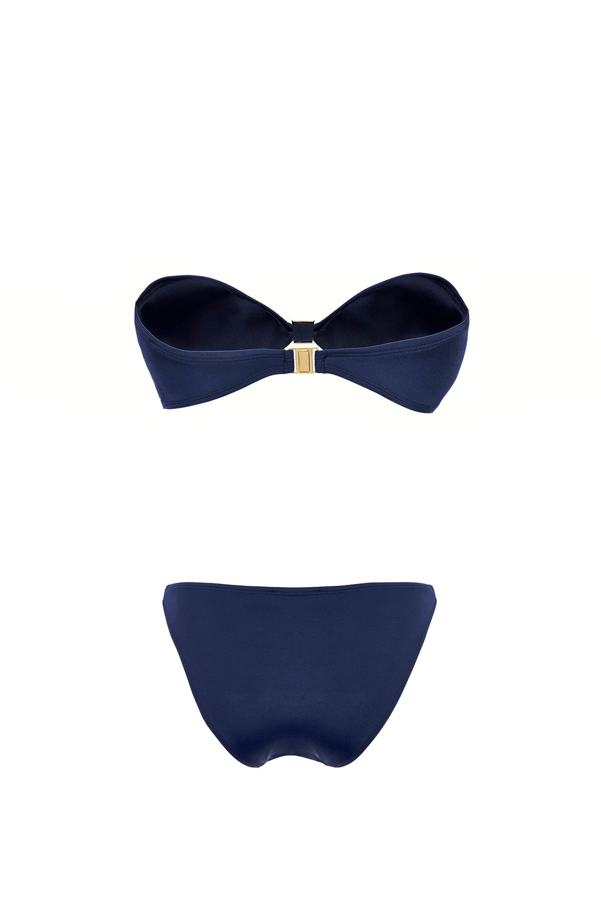 Lacivert Logo Aksesuarlı Straplez Bikini