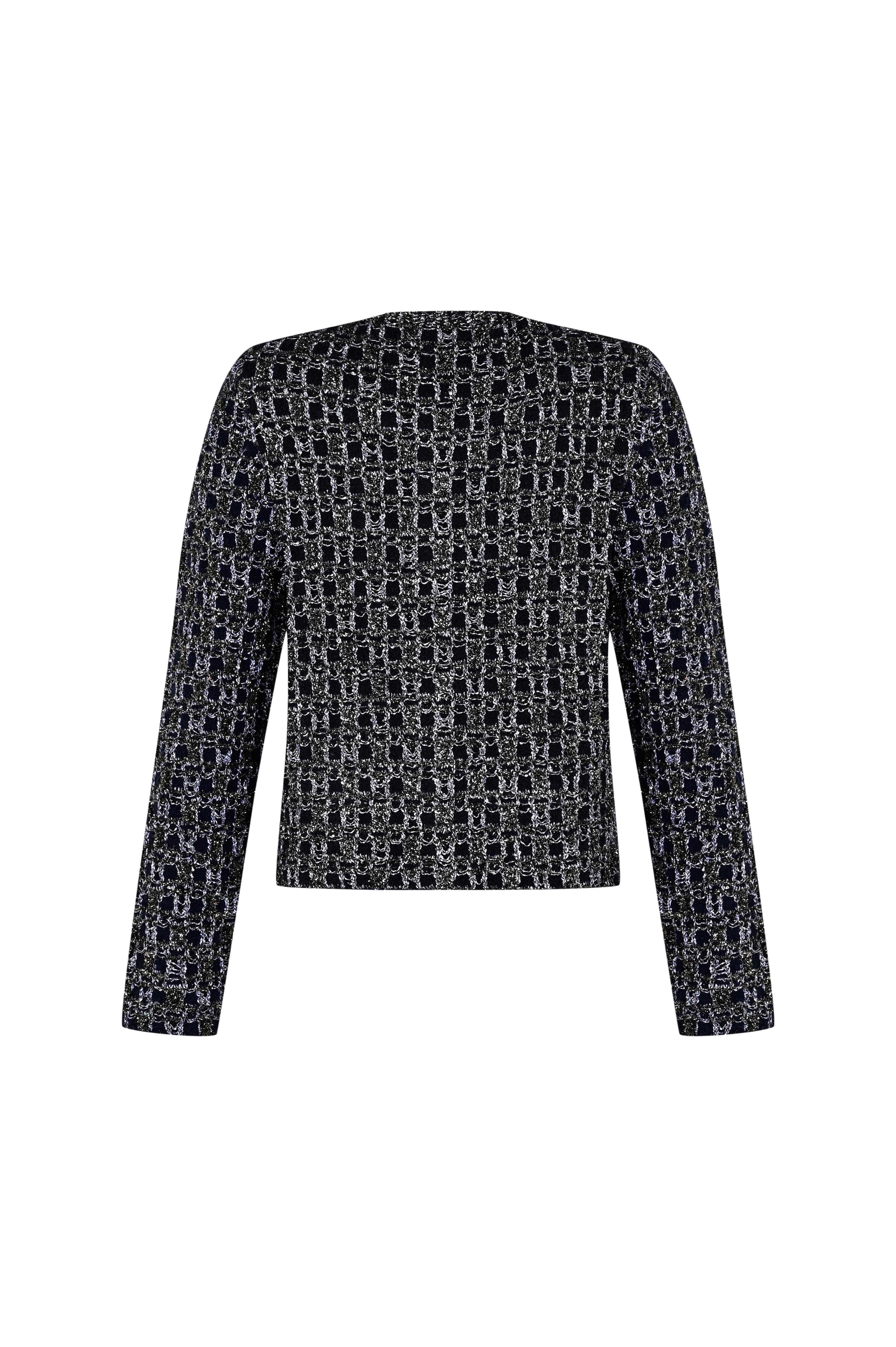 Lacivert Logo Düğmeli Tüvit Ceket