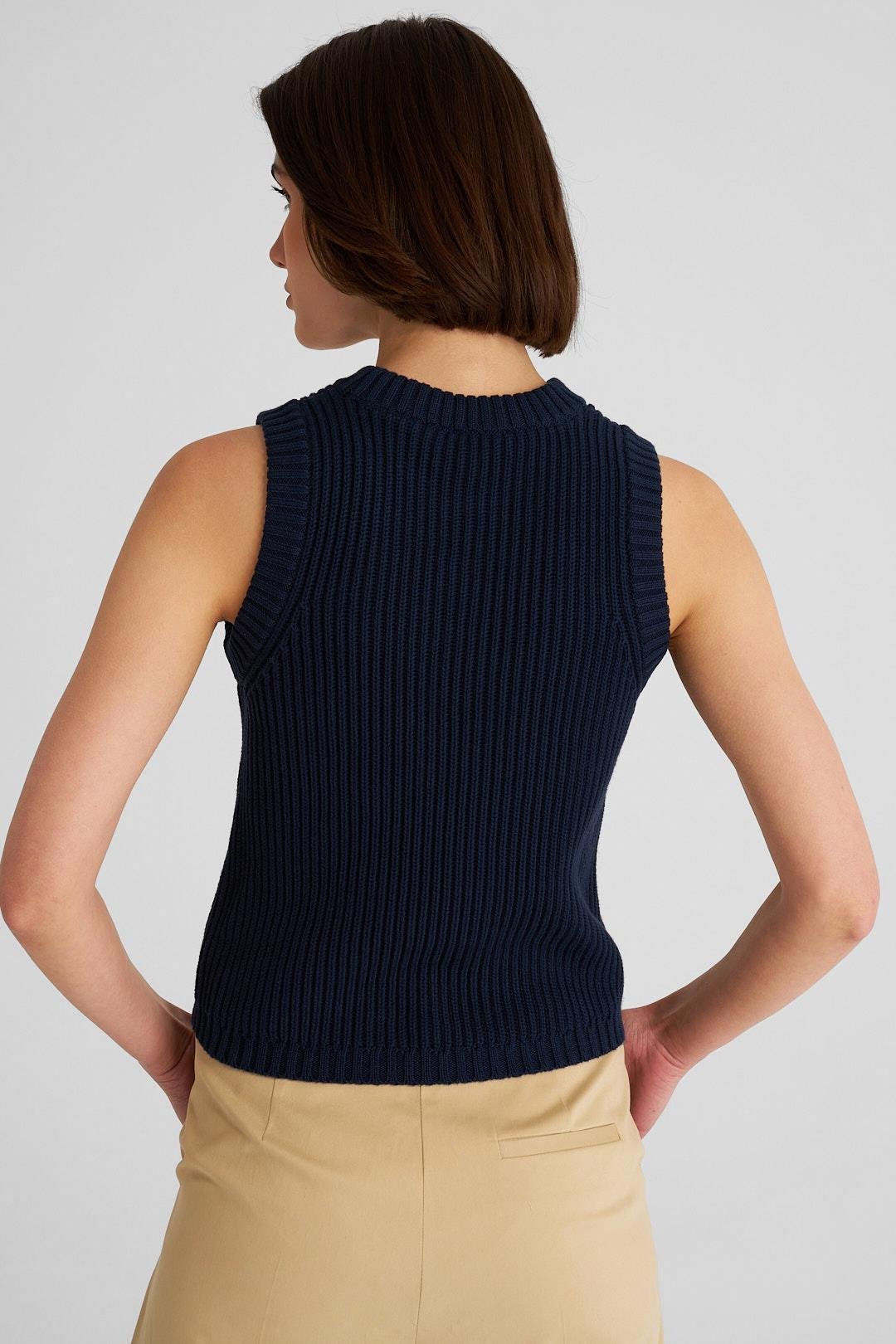 Lacivert Merserize Bisiklet Yaka Süveter