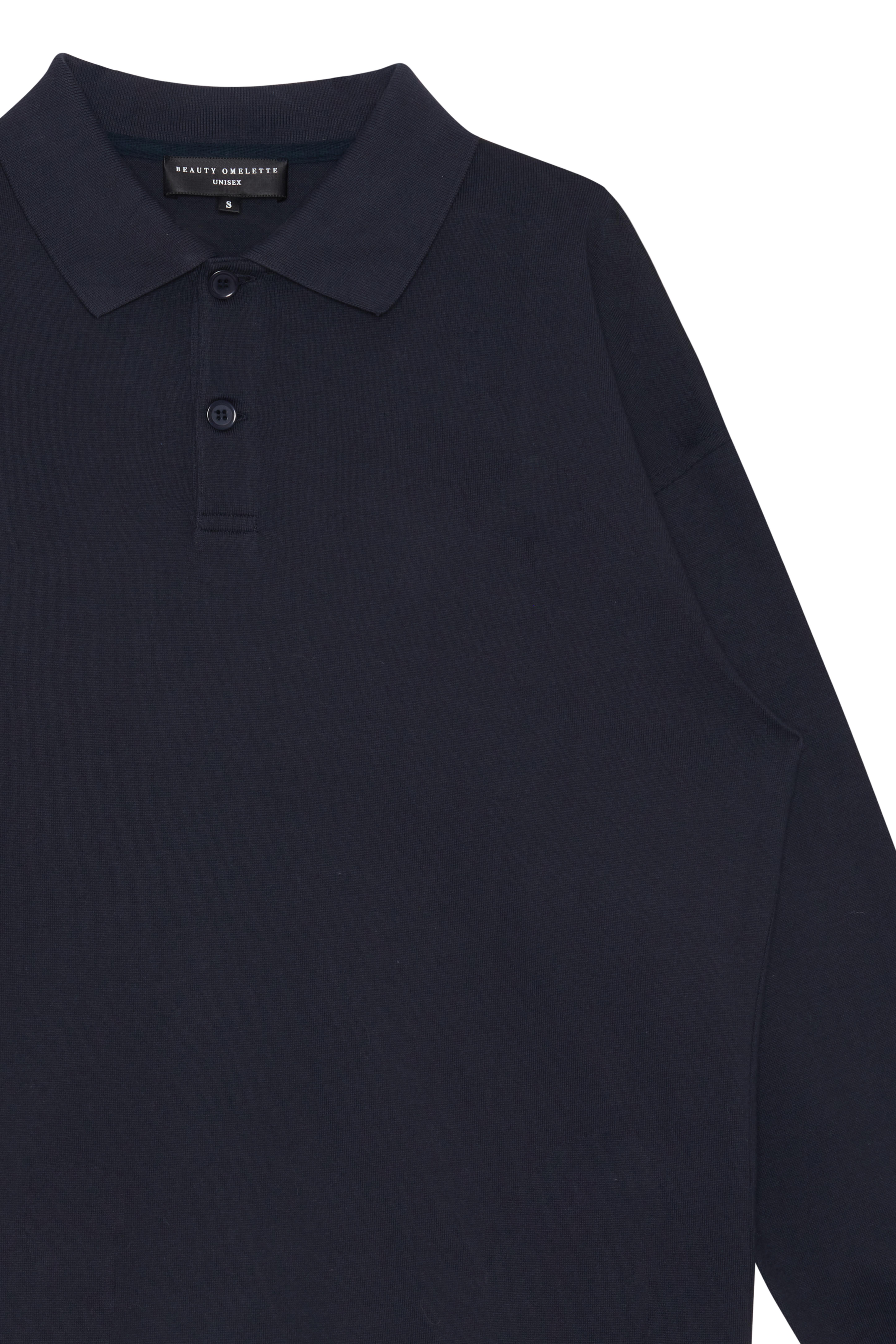 Lacivert Polo Yaka Sweatshirt