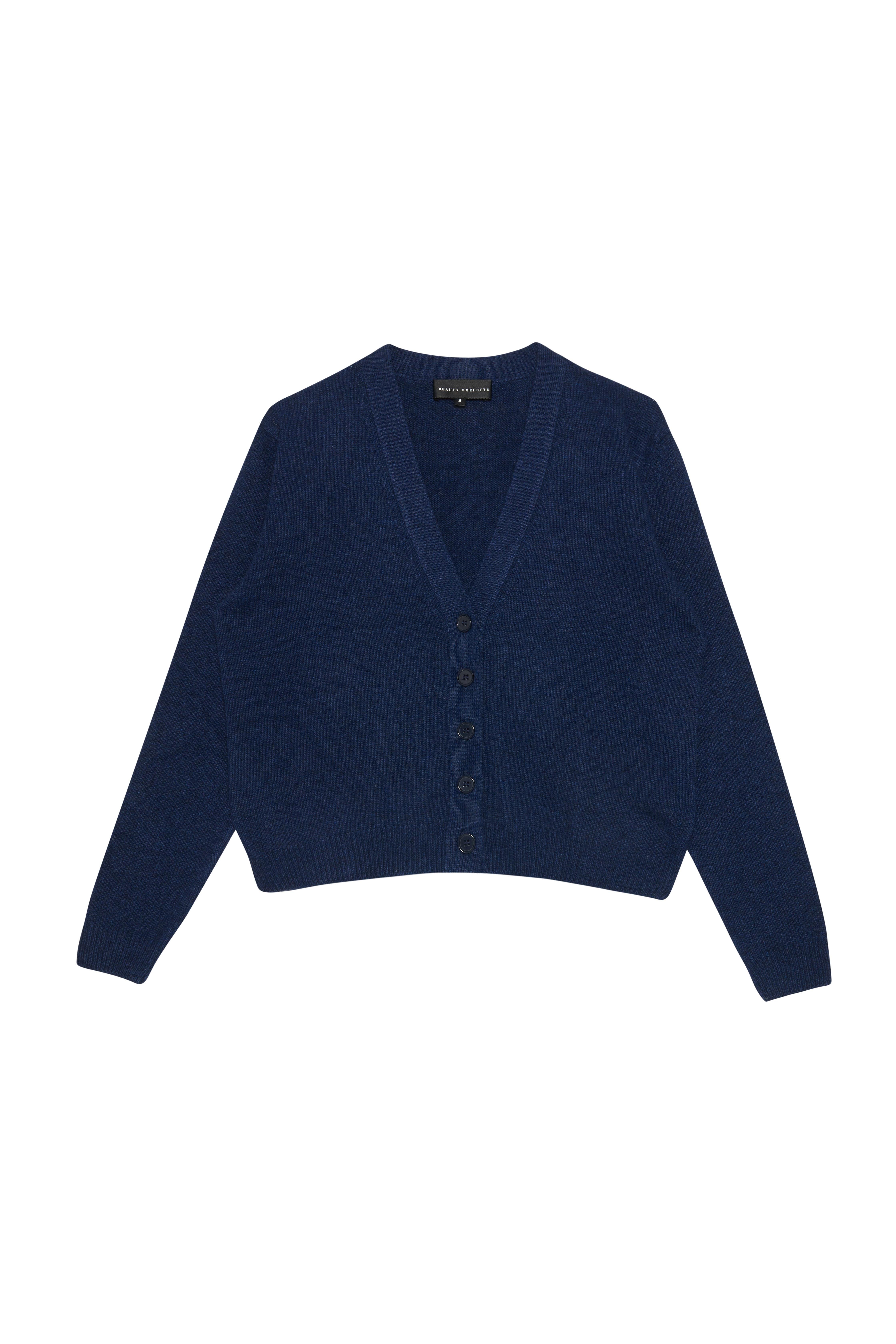 Lacivert Yün & Kaşmir Klasik Hırka