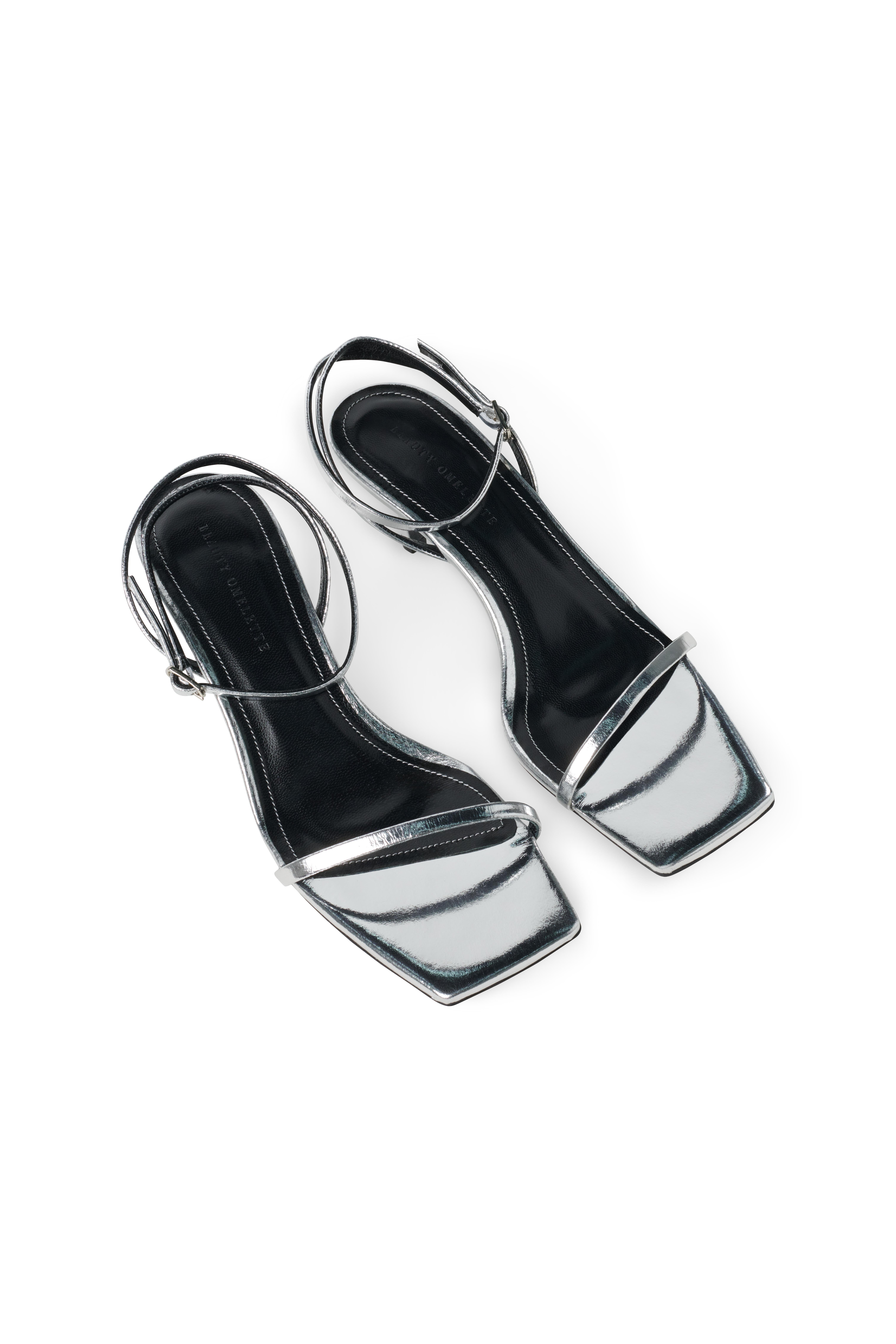 Lame Bağlamalı Kısa Topuklu Sandalet