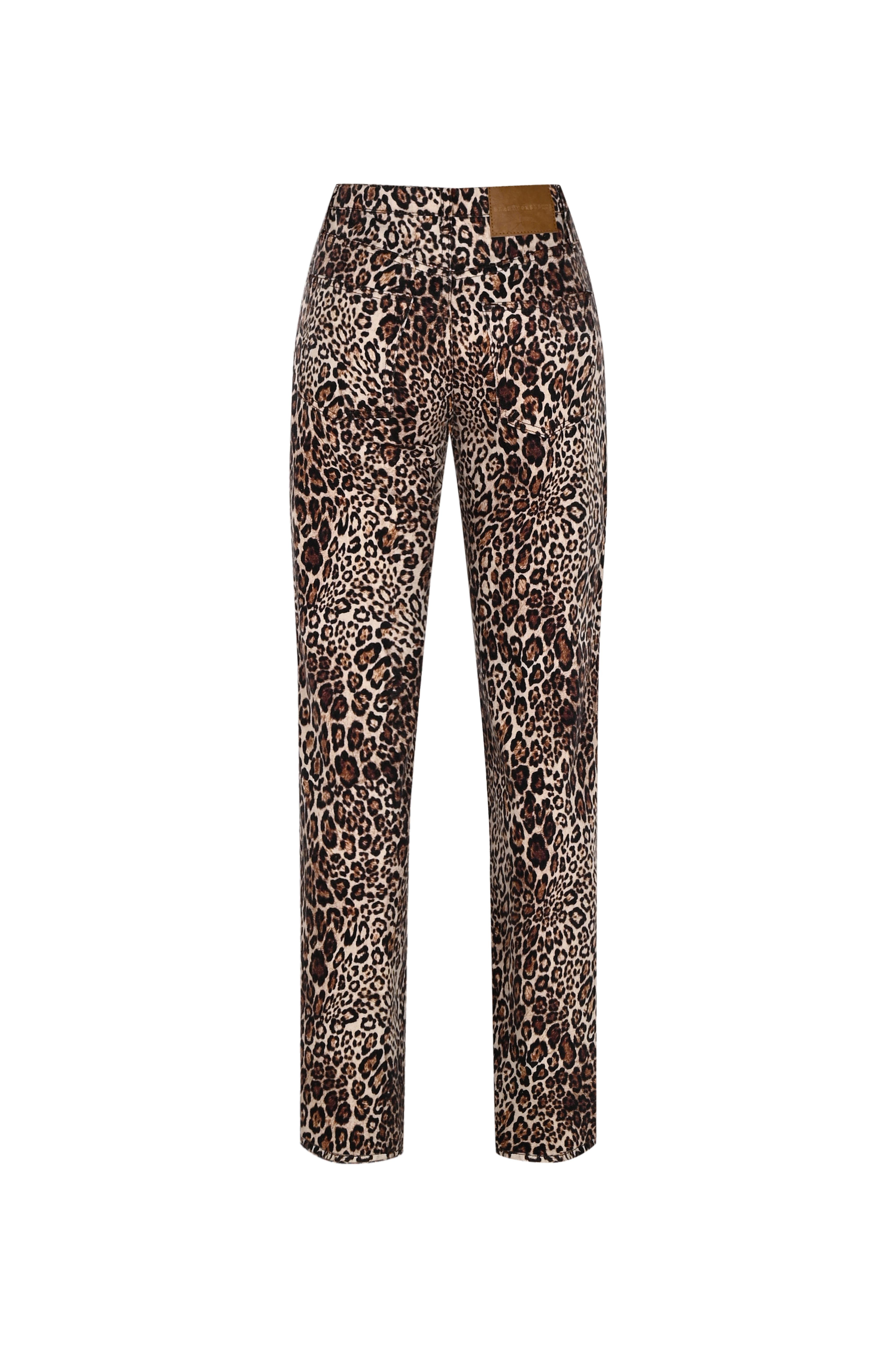 Leopar Desen Alexa Straight Fit Jean