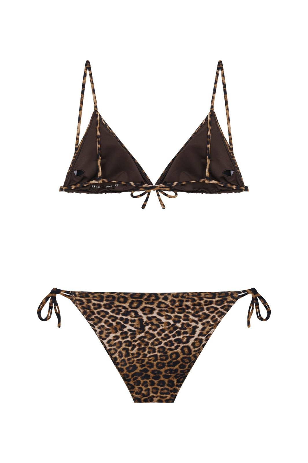Leopar Desen İbiza Üçgen Bikini