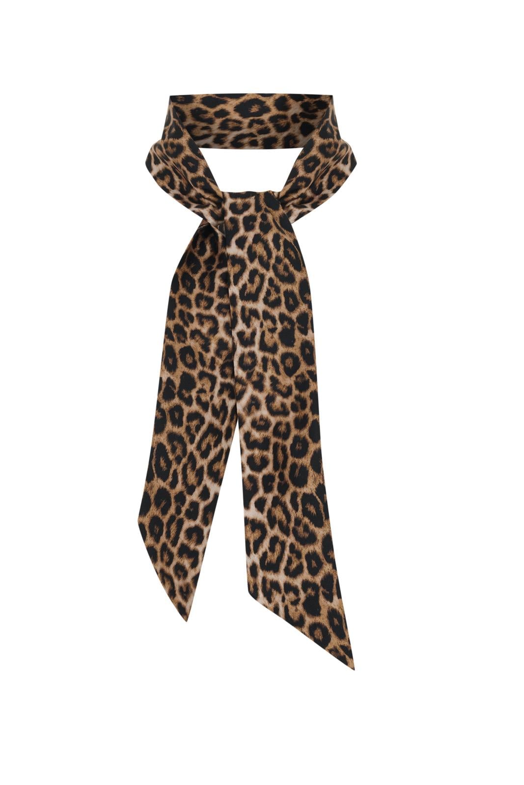 Leopar Desen İnce İpek Fular