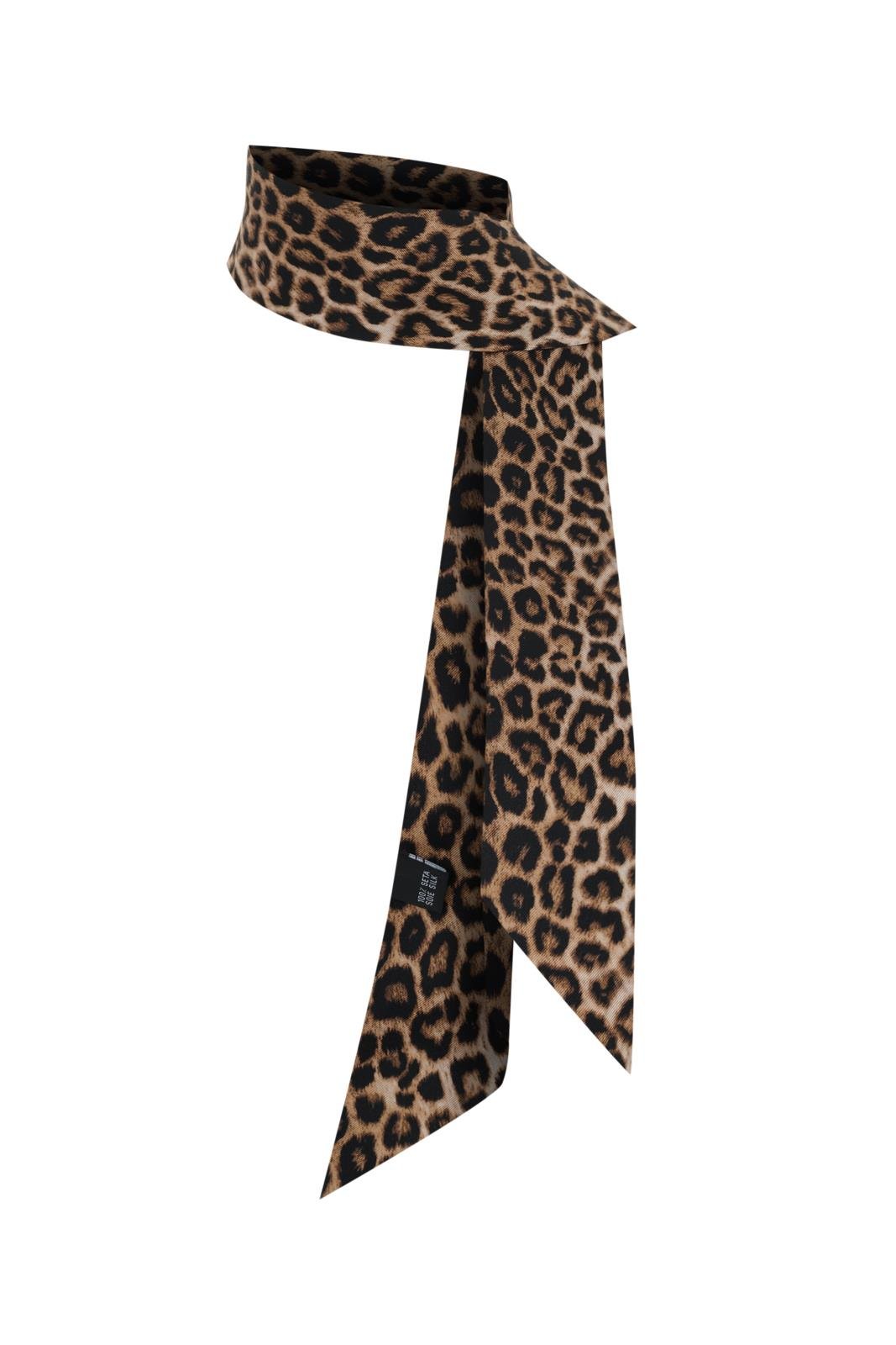 Leopar Desen İnce İpek Fular
