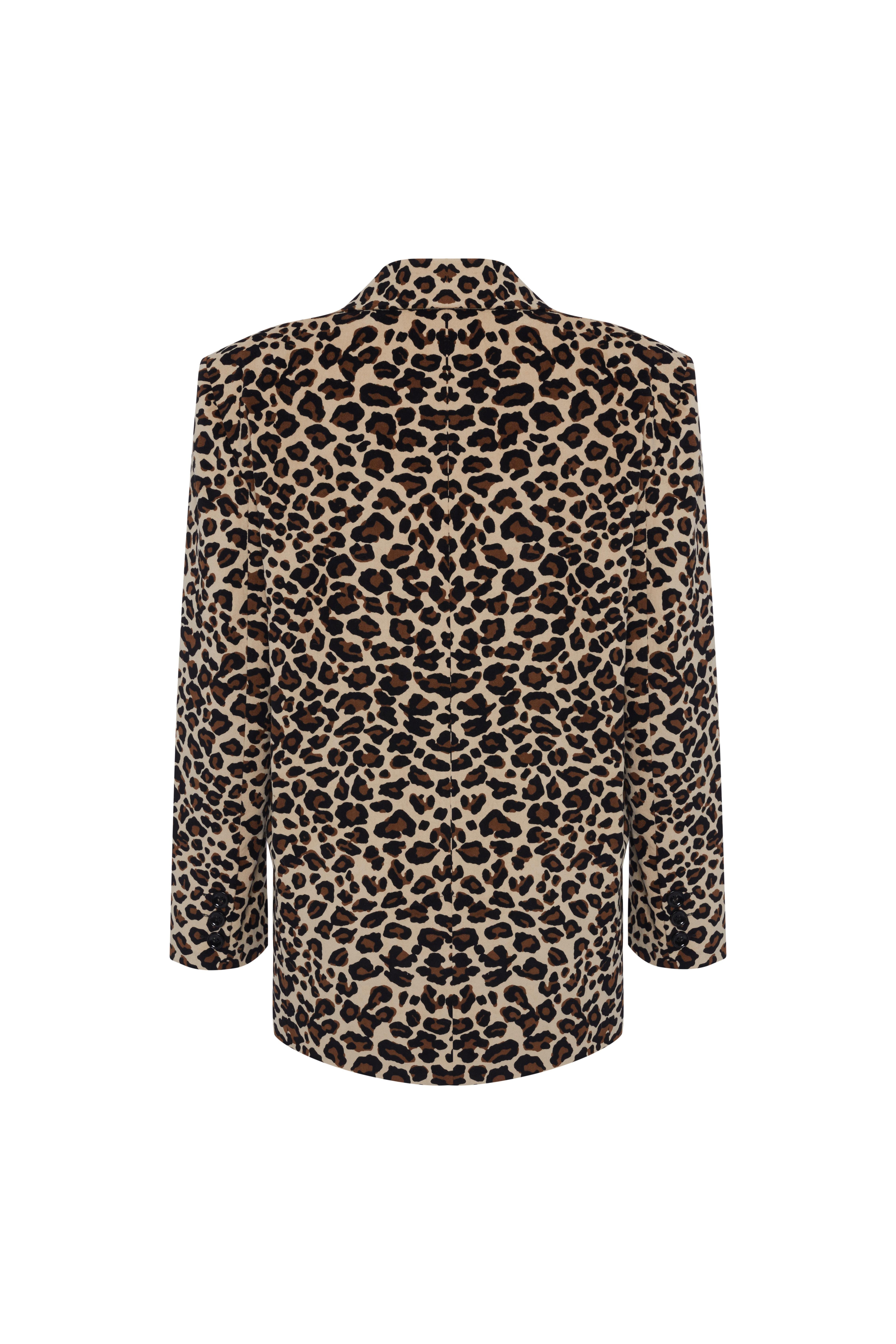 Leopar Desen Kadife Daddy Ceket Palto - Exclusive Collection