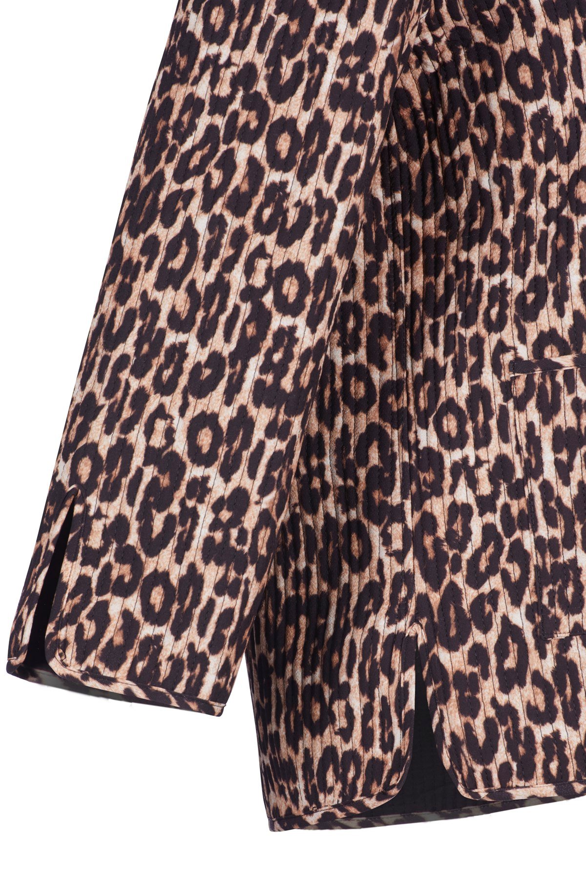 Leopar Desen Kapitone Ceket