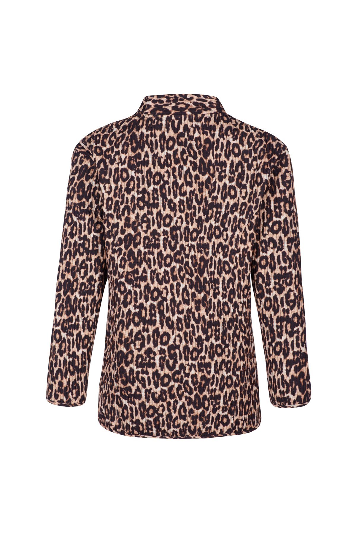 Leopar Desen Kapitone Ceket