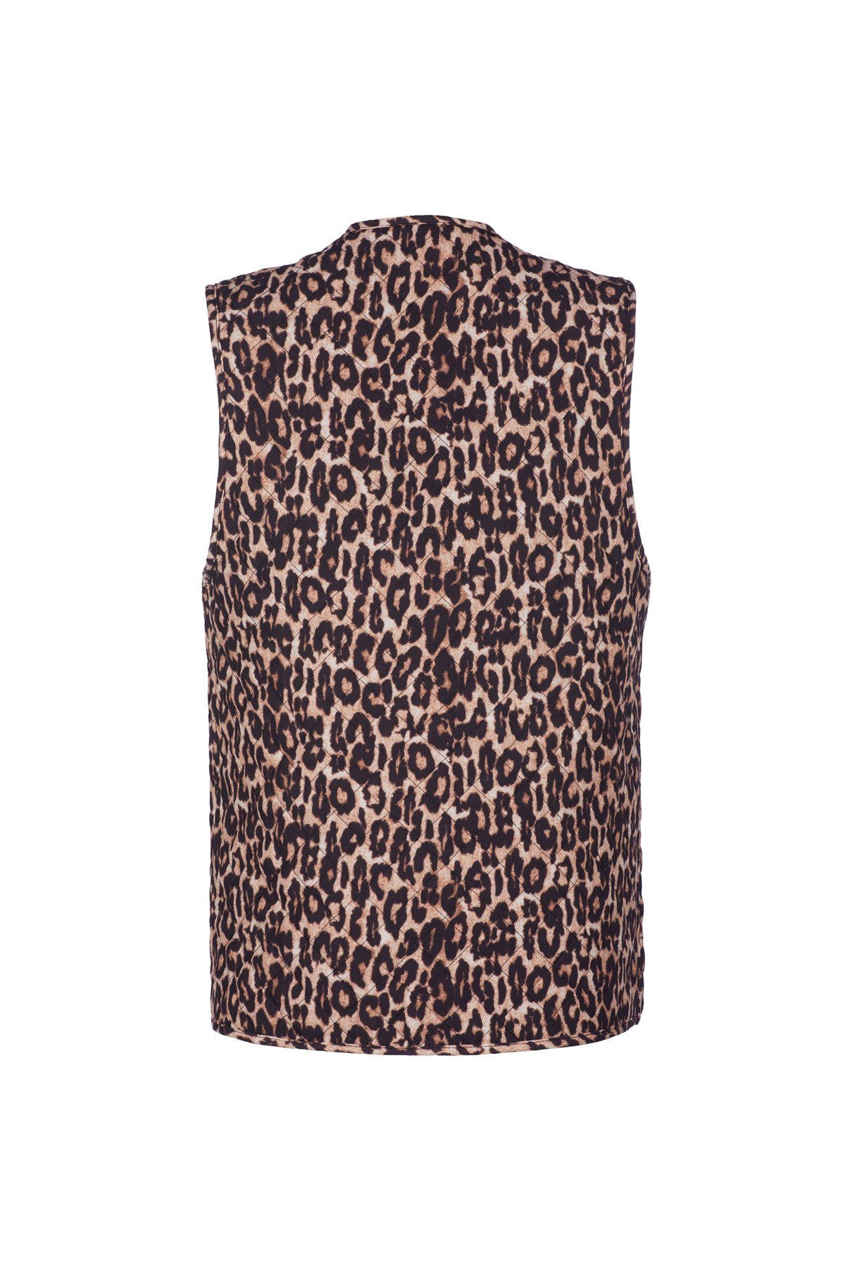 Leopar Desen Kapitone Yelek