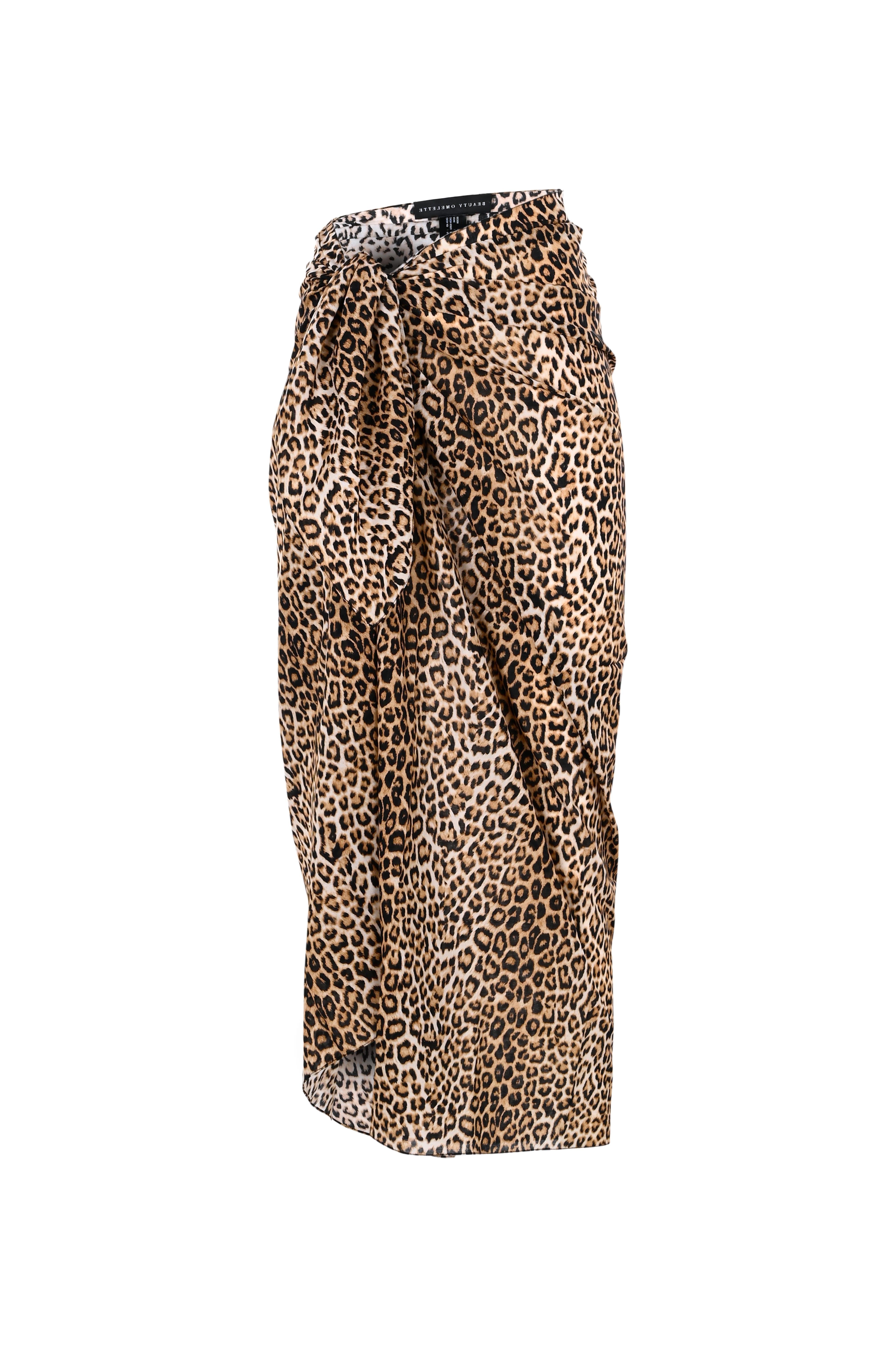 Leopar Desen Koton Uzun Pareo