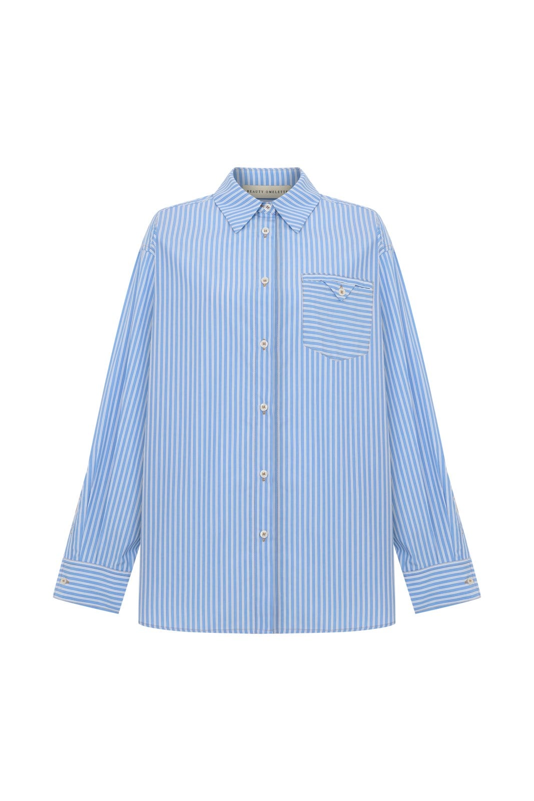 Mavi Çizgili Oversize Poplin Gömlek