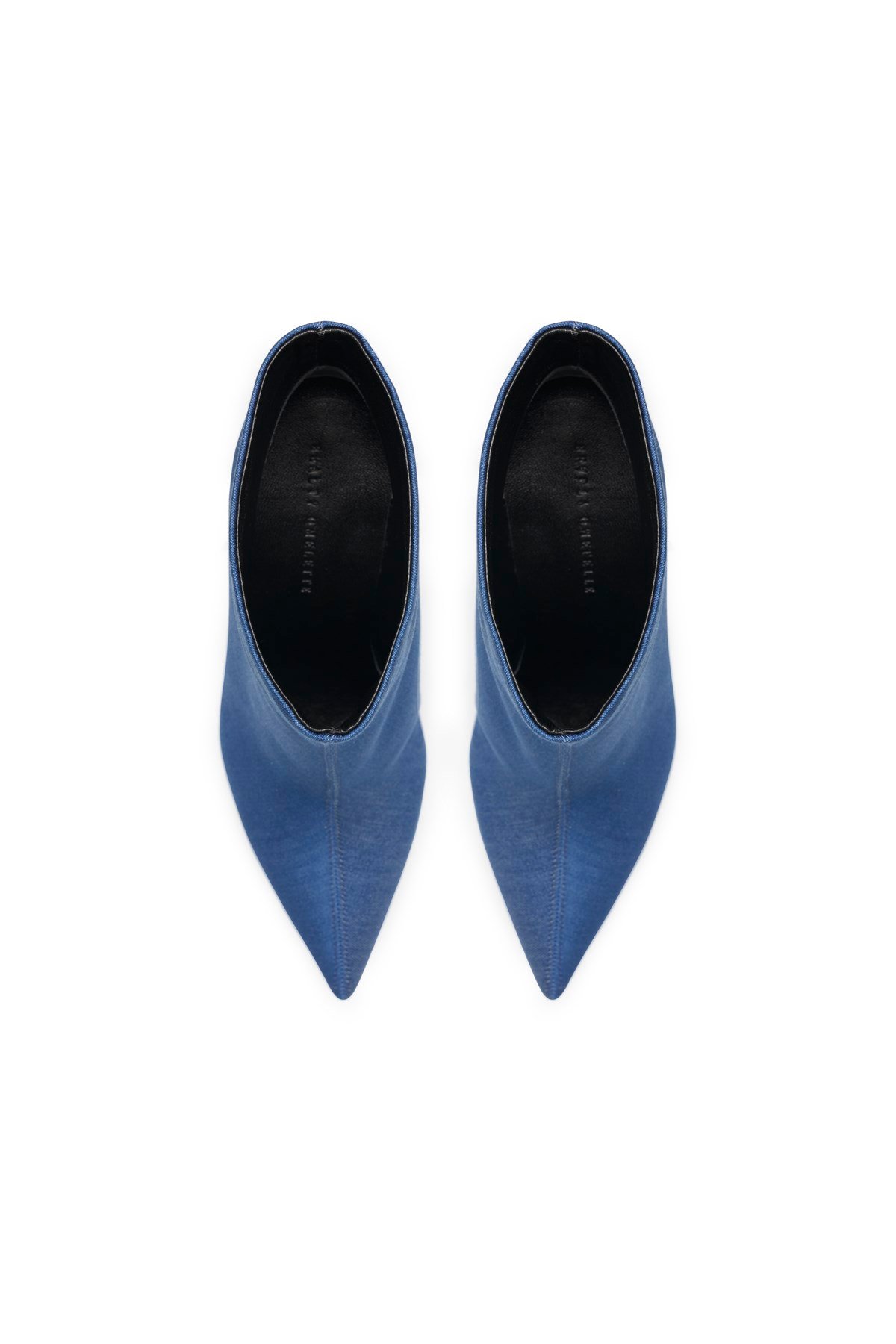 Mavi Geniş Bilekli Topuklu Denim Bot