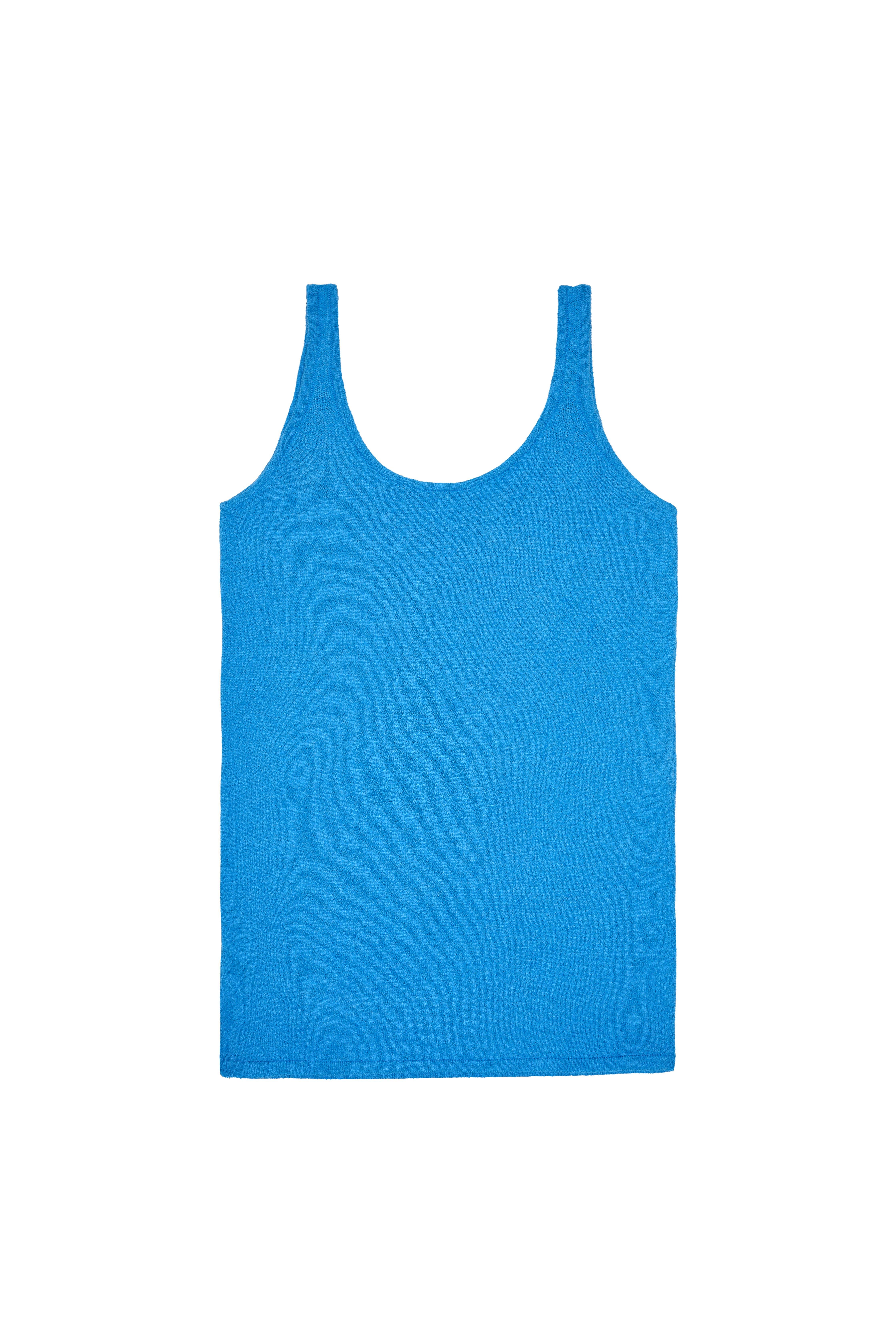 Mavi Havlu Mini Askılı Elbise