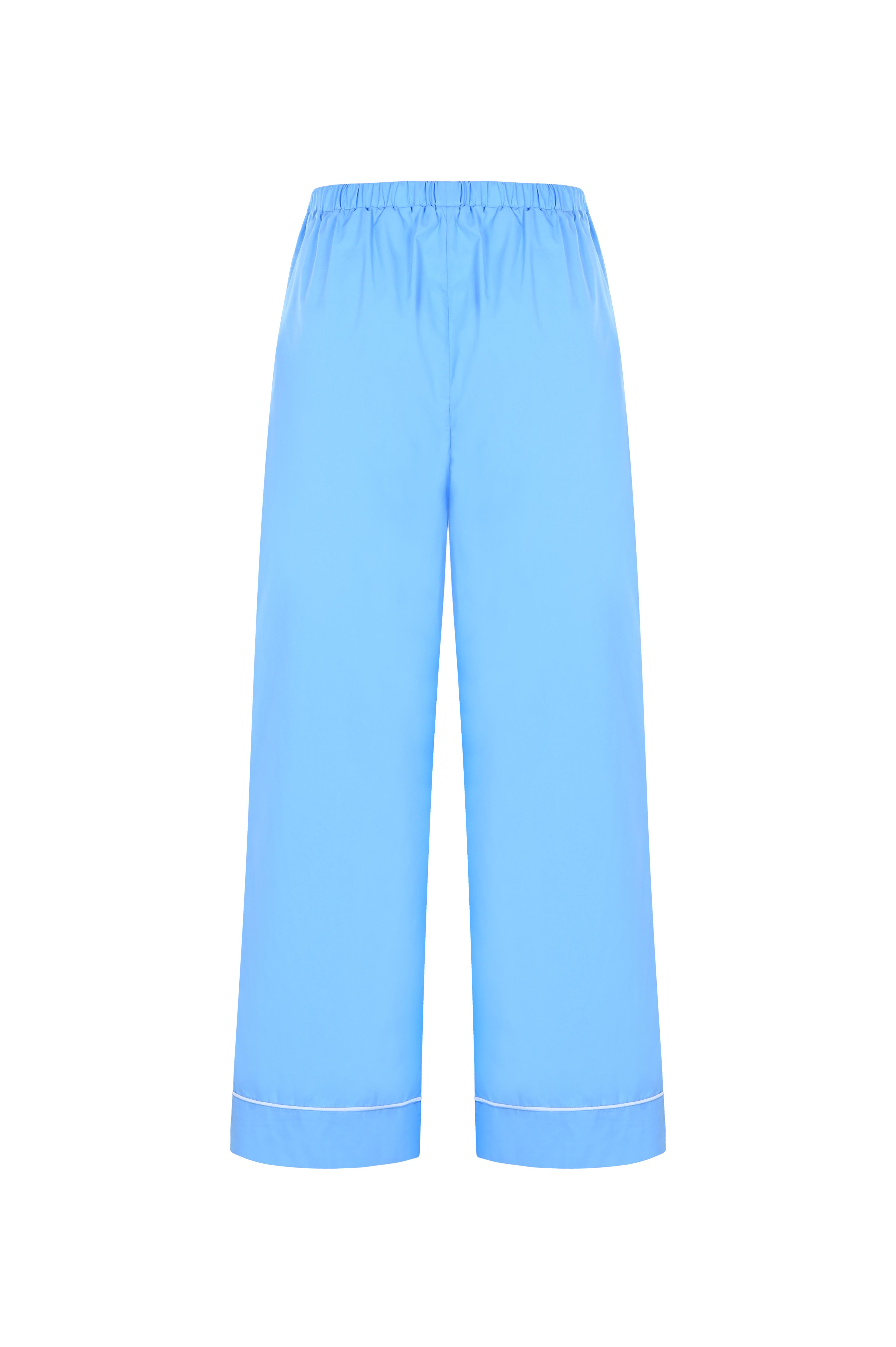 Mavi Koton Biyeli Crop Pantolon