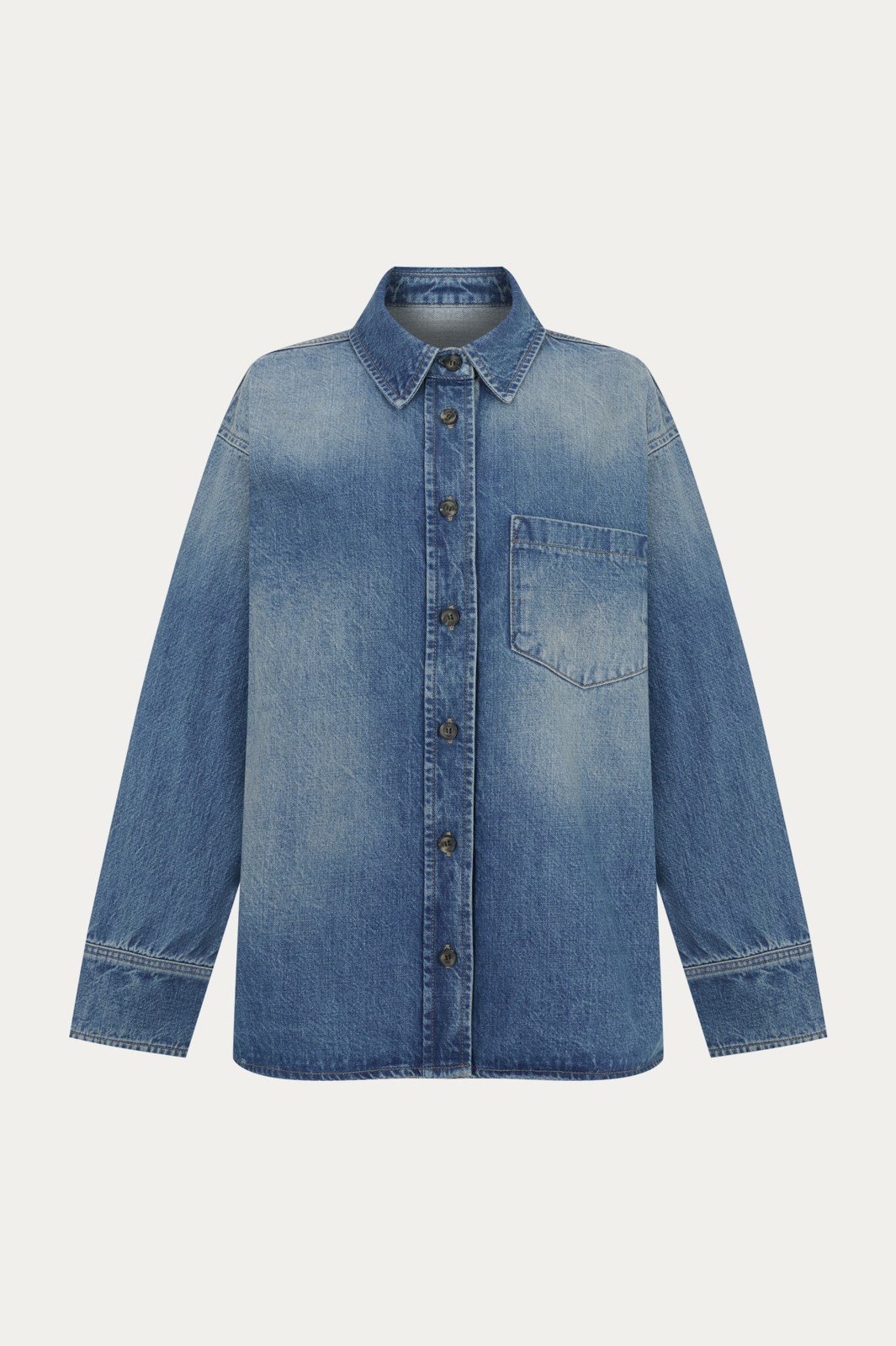 Mavi Oversize Denim Gömlek