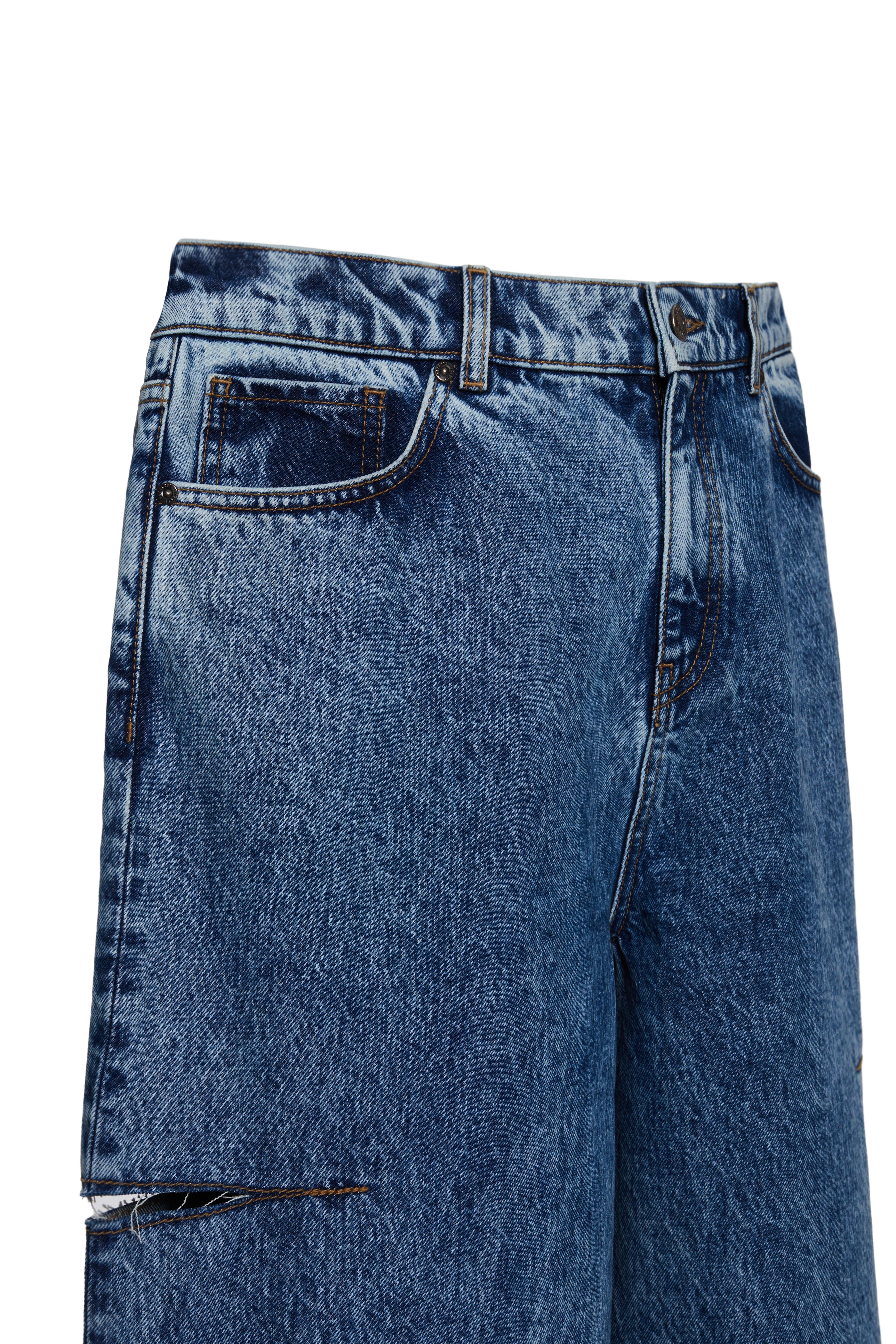 Mavi Yırtık Detaylı Palazzo Jean