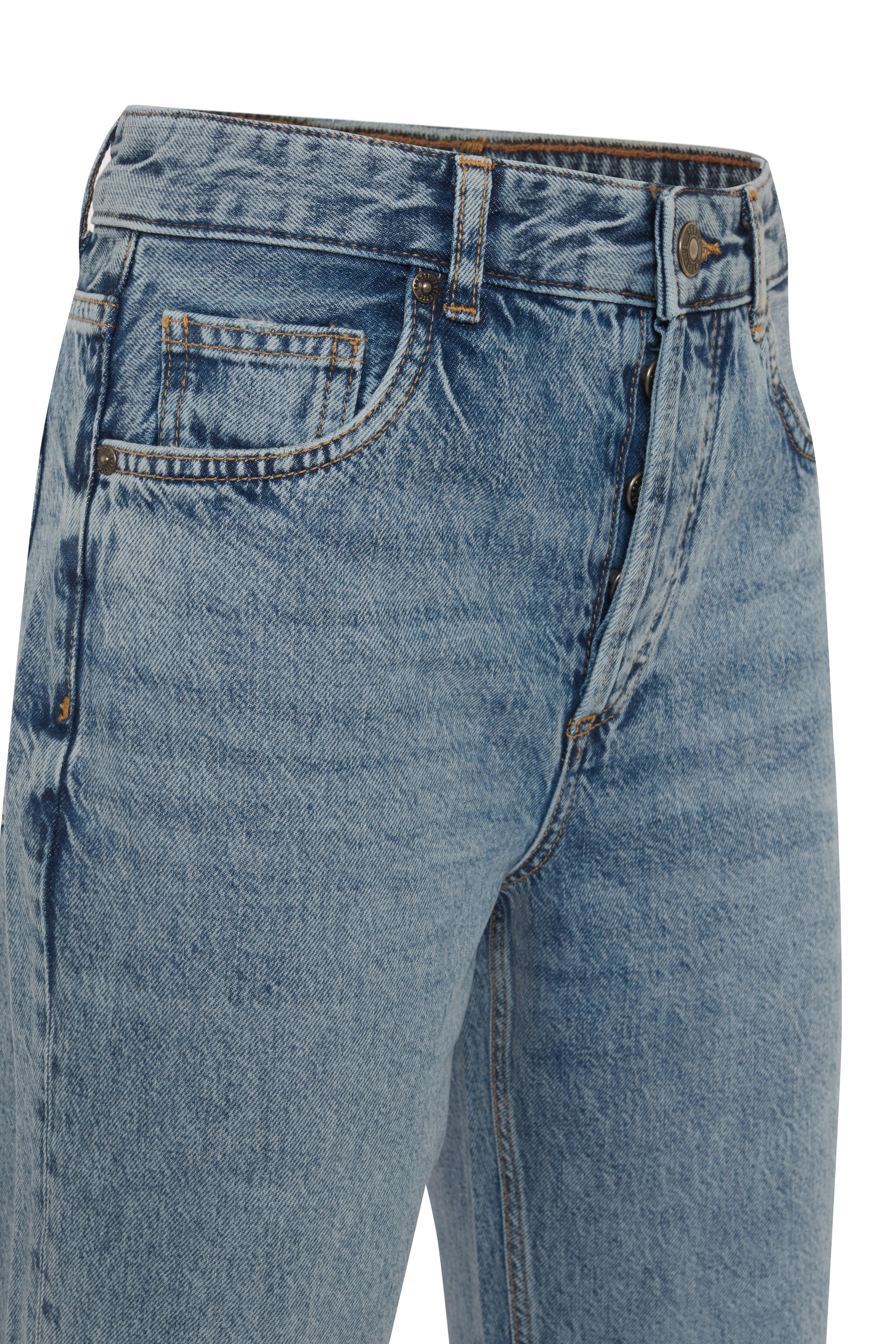Mavi Yırtmaçlı Full Lenght Jean