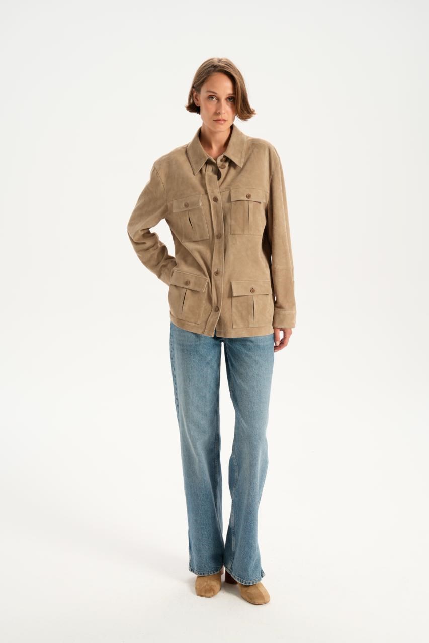 Muskat Süet Overshirt Gömlek
