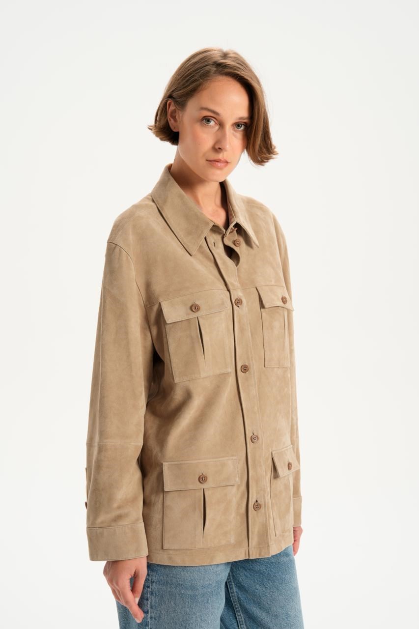Muskat Süet Overshirt Gömlek