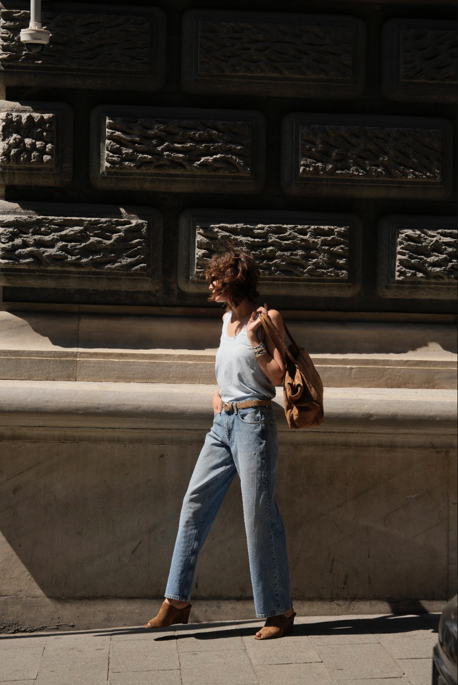 Orta Mavi Full Length Straight Fit Jean