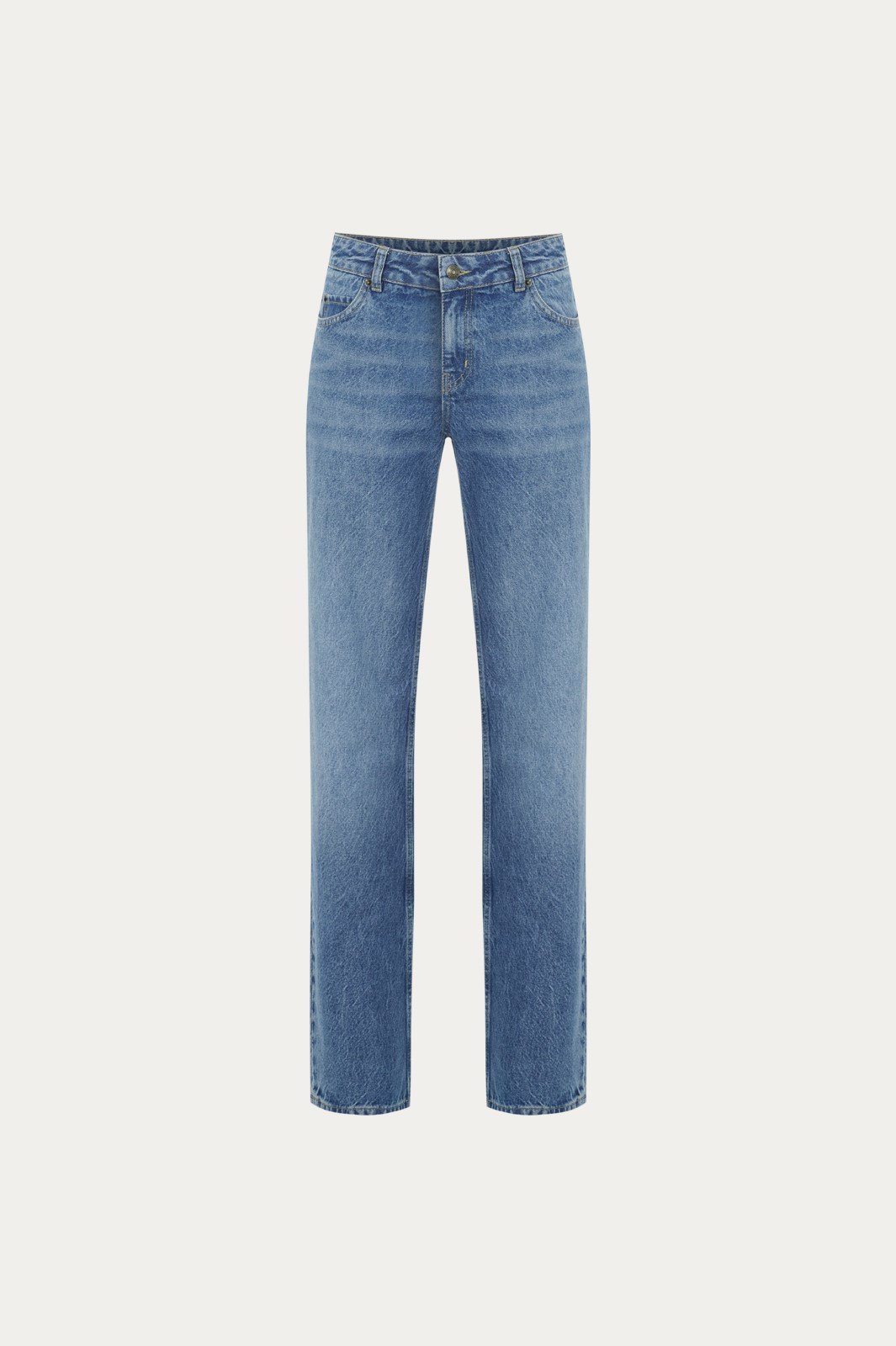 Orta Mavi Low Waist Straight Fit Jean