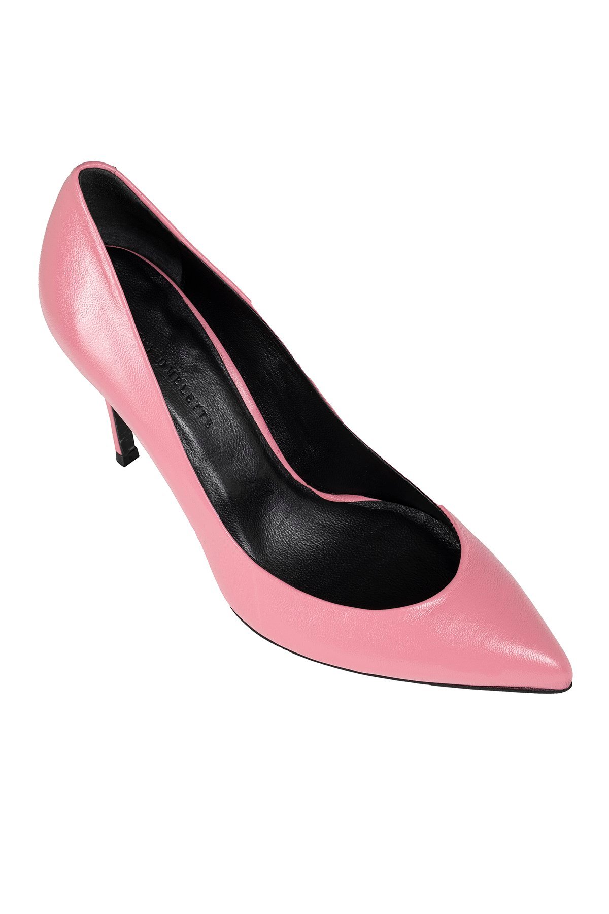 Pembe Dekolteli Carrie Deri Stiletto