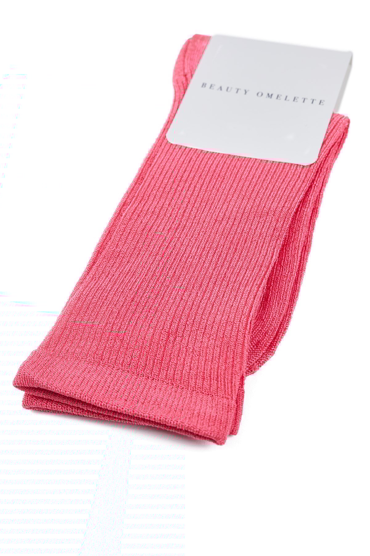 Pembe Floş Ribli Çorap