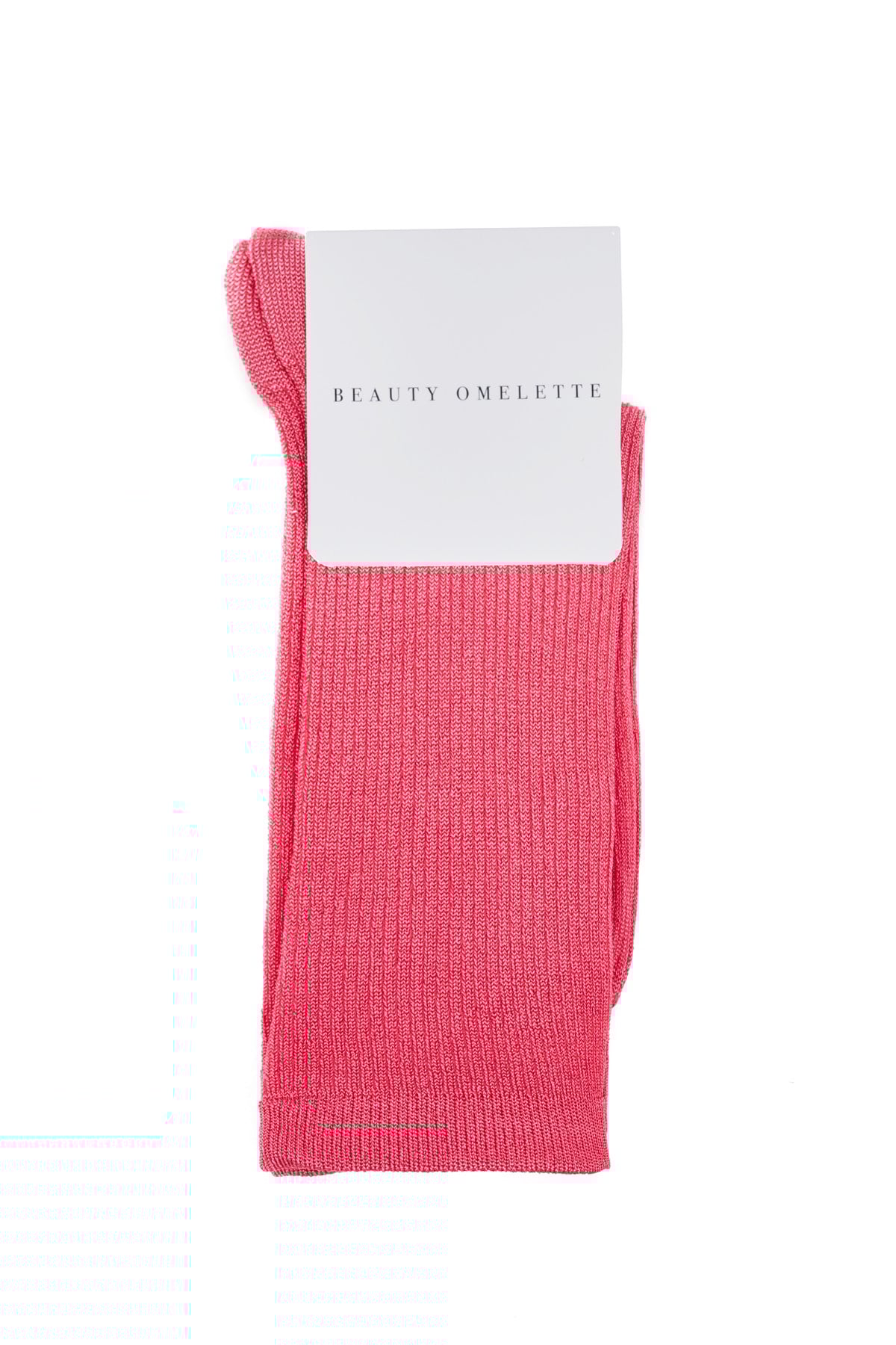 Pembe Floş Ribli Çorap