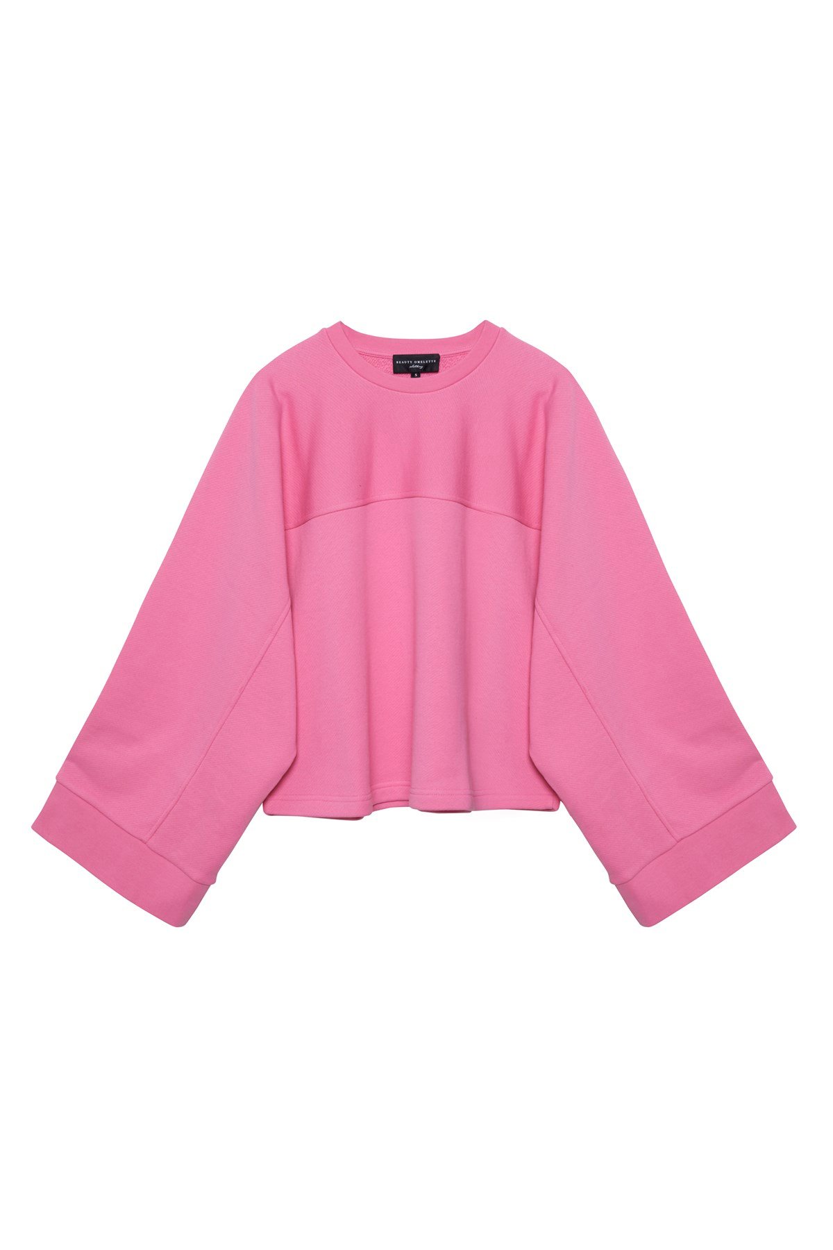 Pembe Oversize Kol Detaylı Sweatshirt