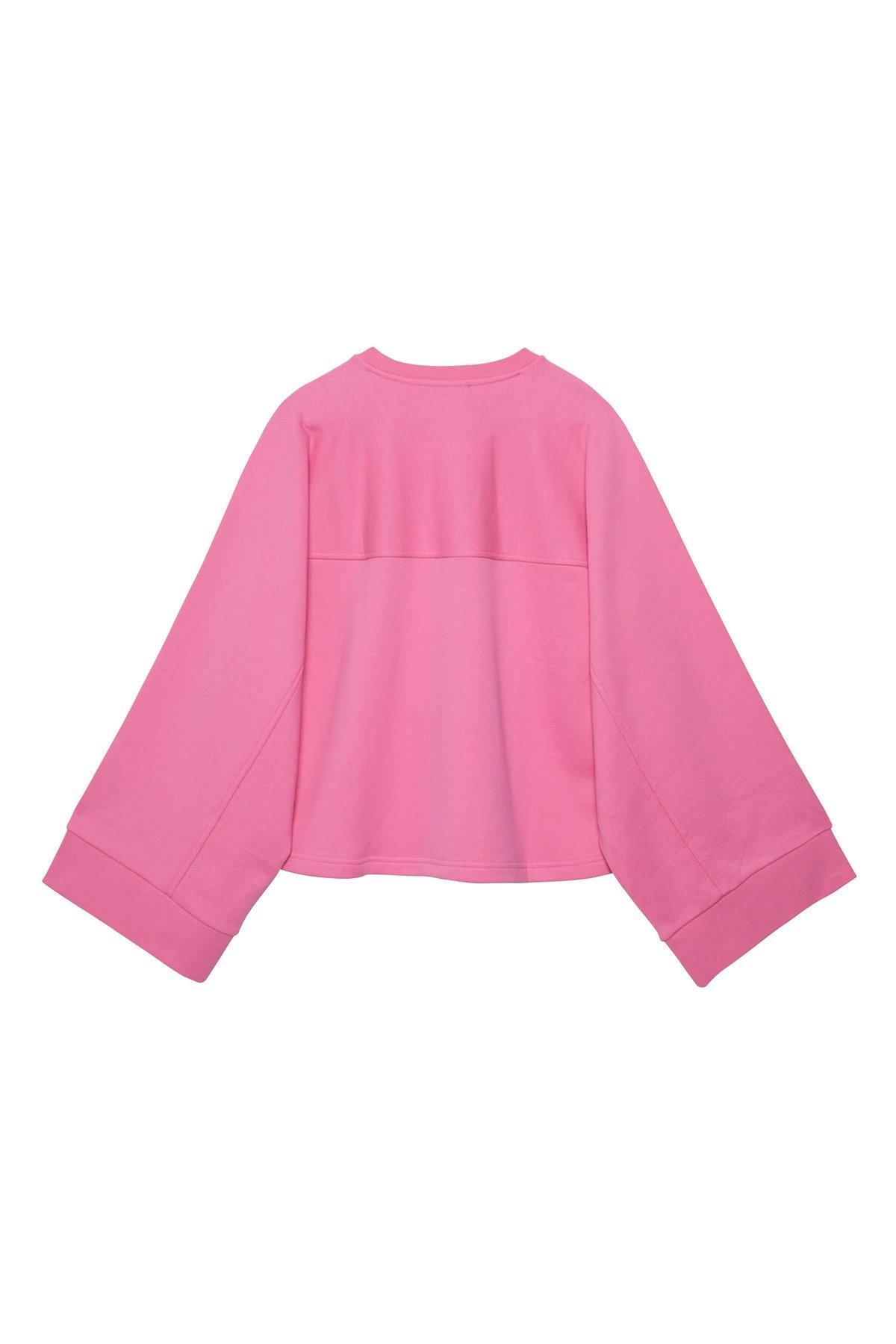 Pembe Oversize Kol Detaylı Sweatshirt